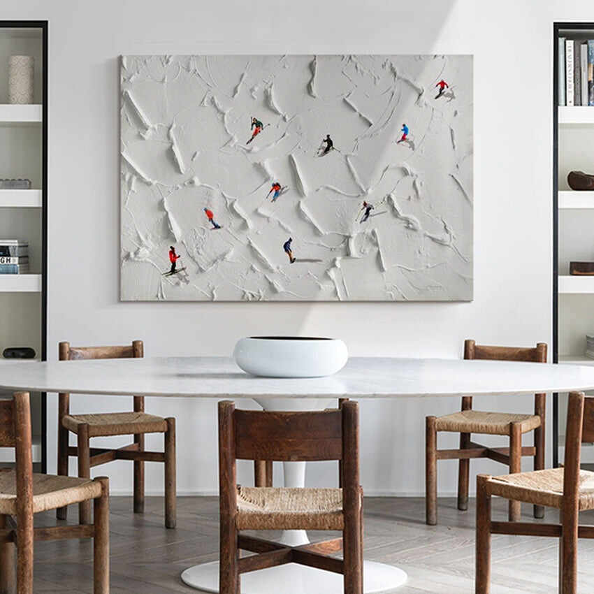 Thick Snowy Hand Painted Textured Wall Art