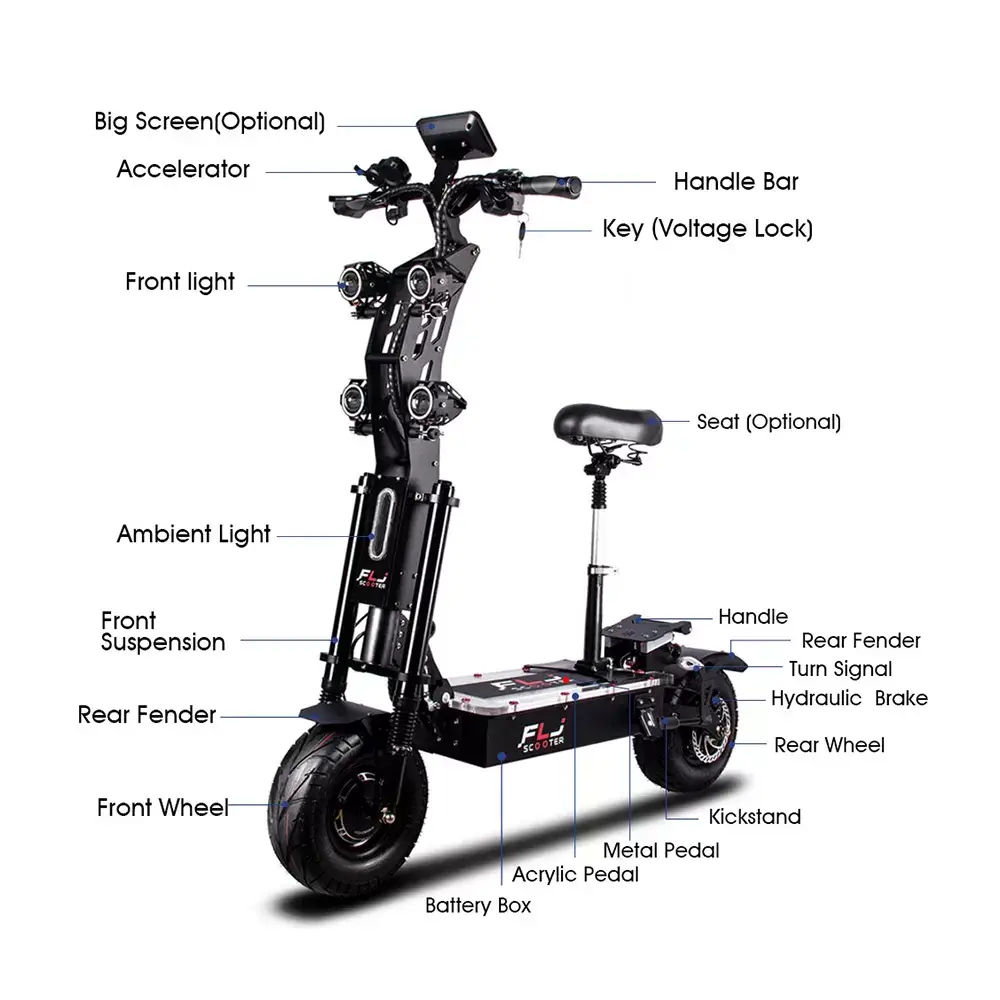 (🔥Limited Time Sale) Upgraded SK2 72V 8000W 13inch fat wheel best electric Scooter E scooters