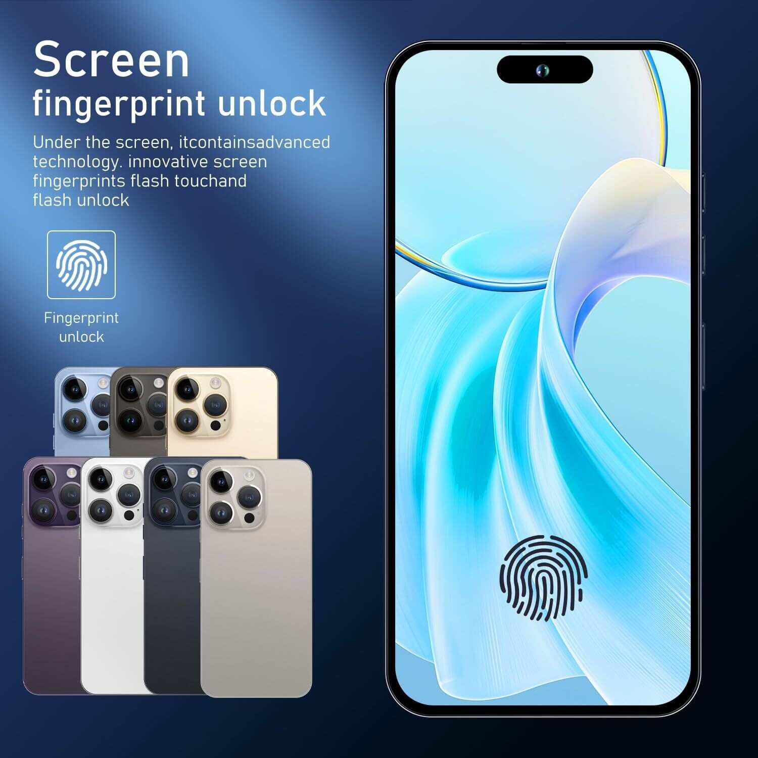 A15 Pro Max Smartphone, 6+256GB Unlocked Phone, Android 13.0, 48+108MP Zoom Camera, Long Battery Life 6800mAh, Dual SIM, 6.7“ HD Screen,5G Phone