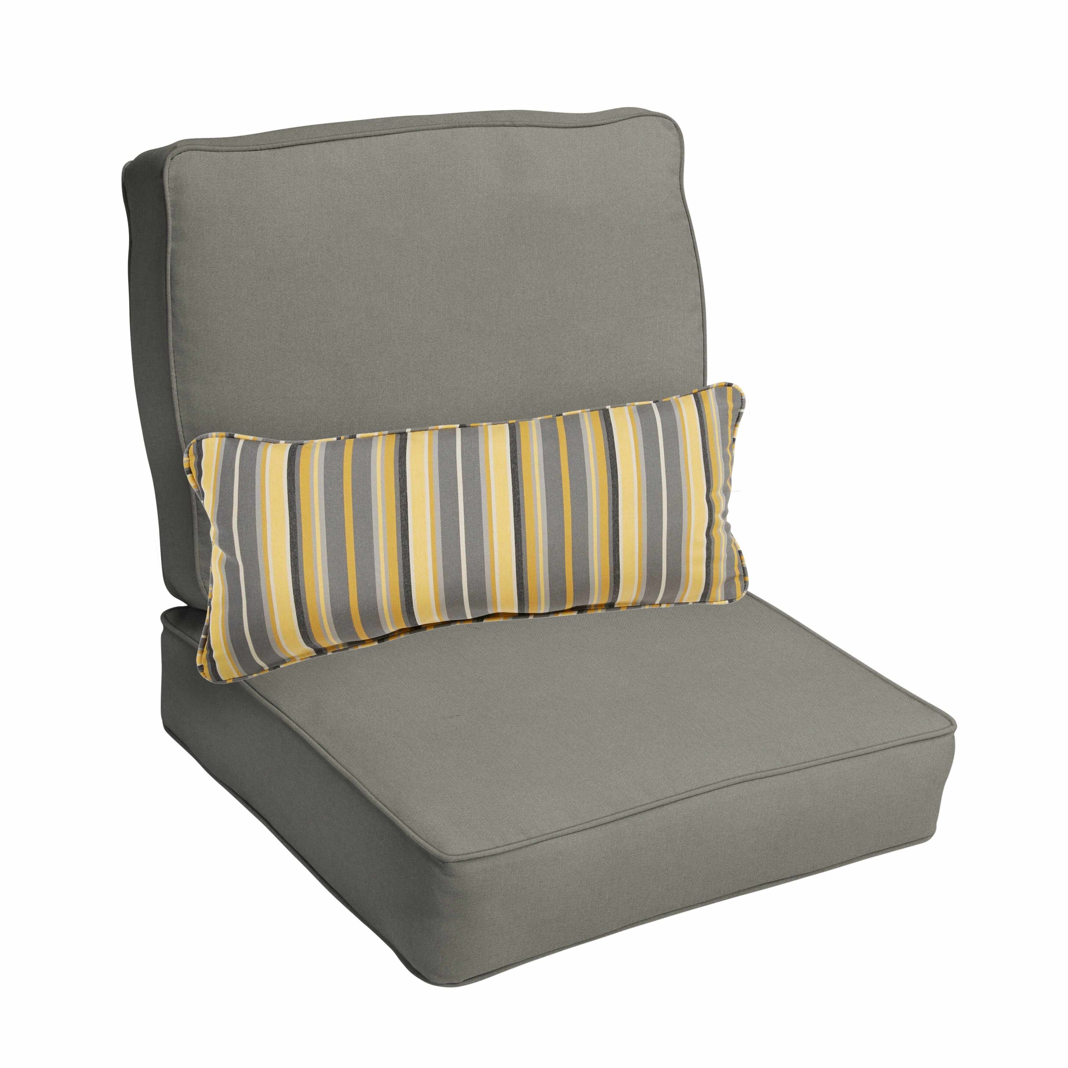 Sorra Home Oakley Sunbrella Solid Indoor/ Outdoor Corded Chair Cushion Set and Lumbar Pillow