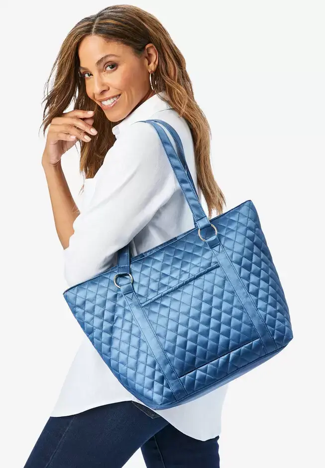 Quilted Metallic Tote Set