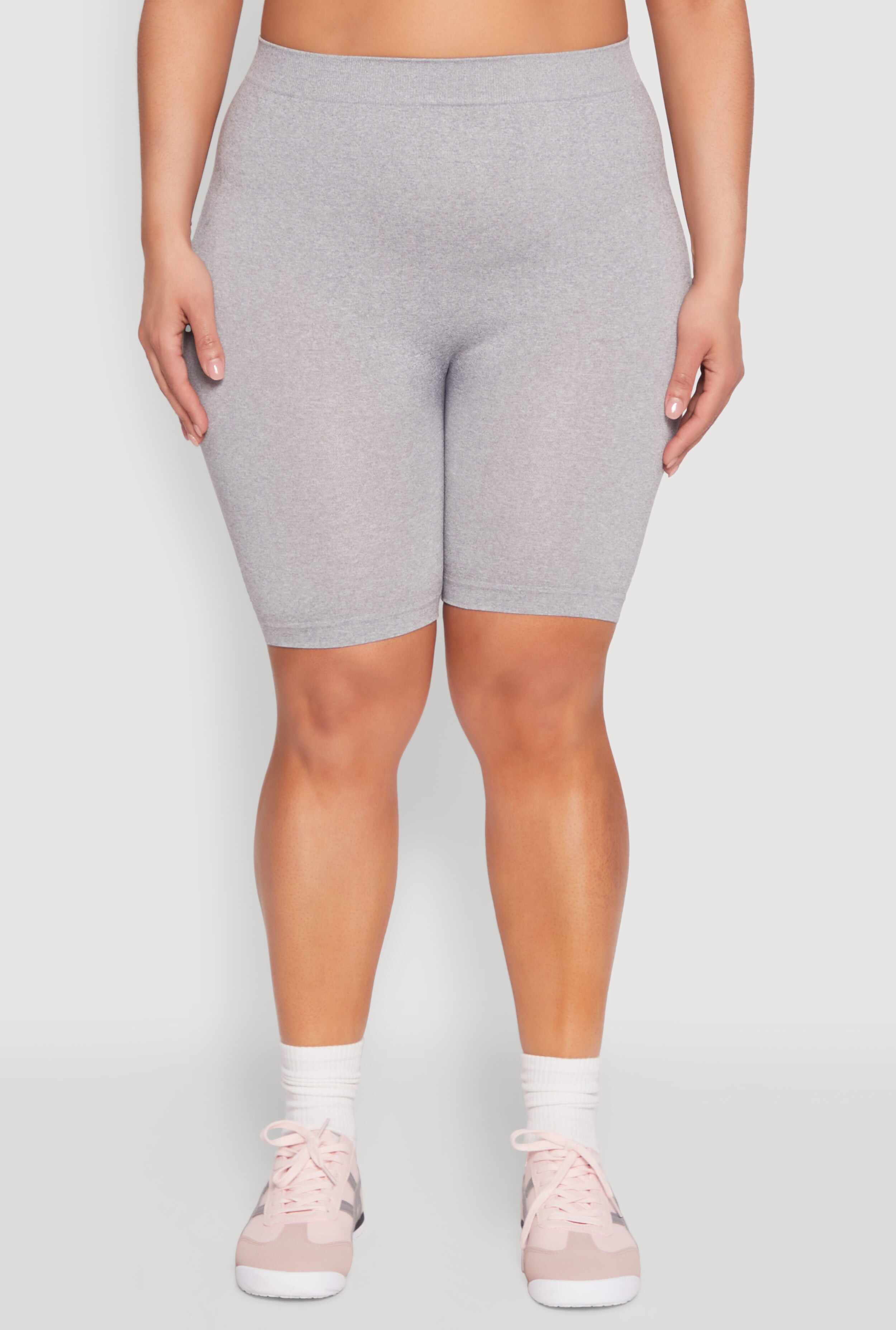 Plus Size High Waisted Seamless Bike Shorts