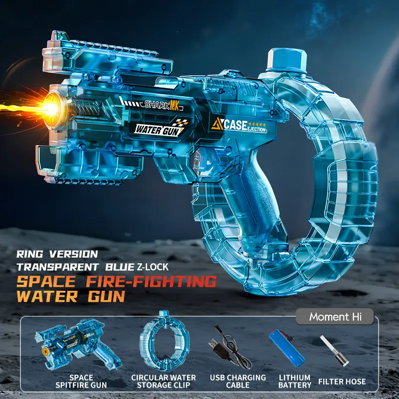 LED Electric Water Blaster with Space Energy Ring Design, High-pressure & Long-range, Large Capacit【Safe & Harmless Water Gun Toy】