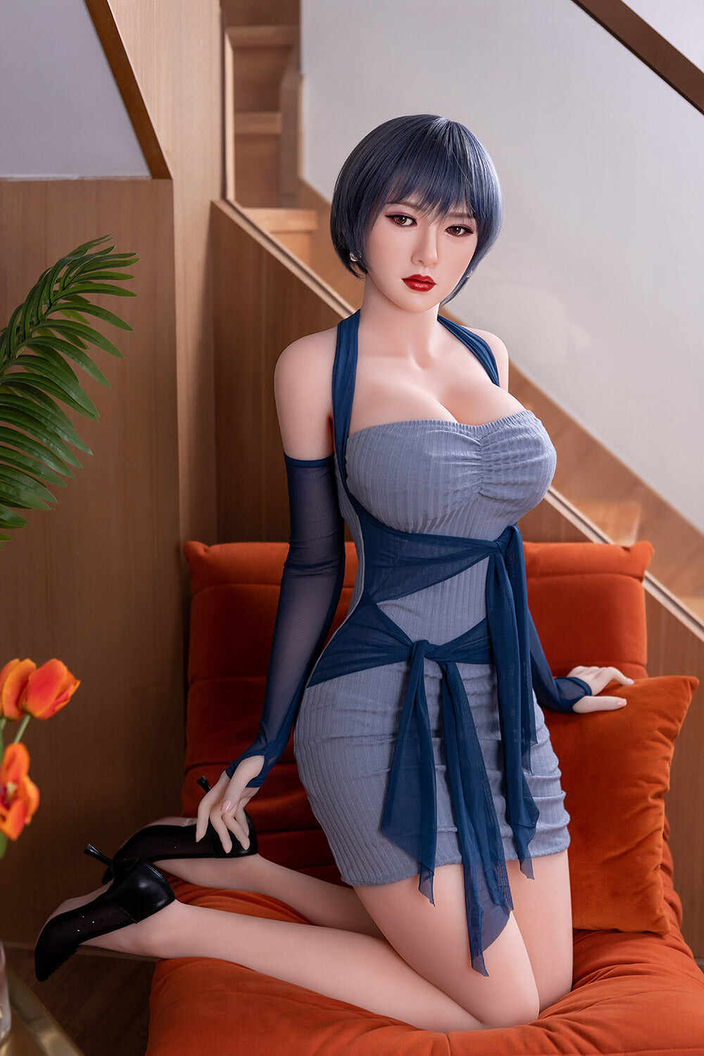 Amelia 5ft25 / 160cm #54 Head TPE Real-Life Short Hair Big Breast Full Size Sex Doll