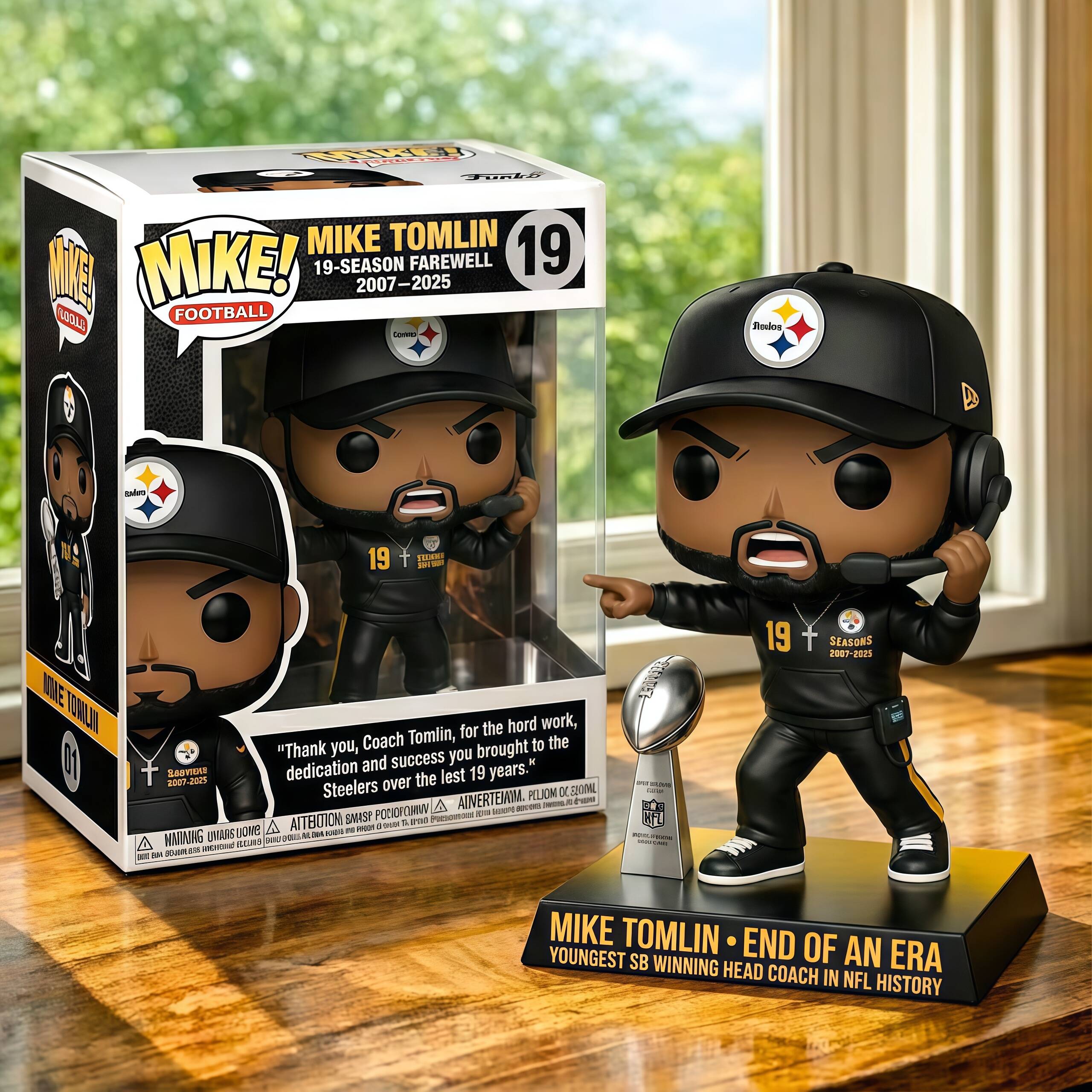 Mike Tomlin 19-Season Farewell Commemorative Pop Figure