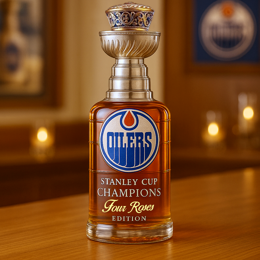 Edmonton Oilers Stanley Cup Whiskey Bottle