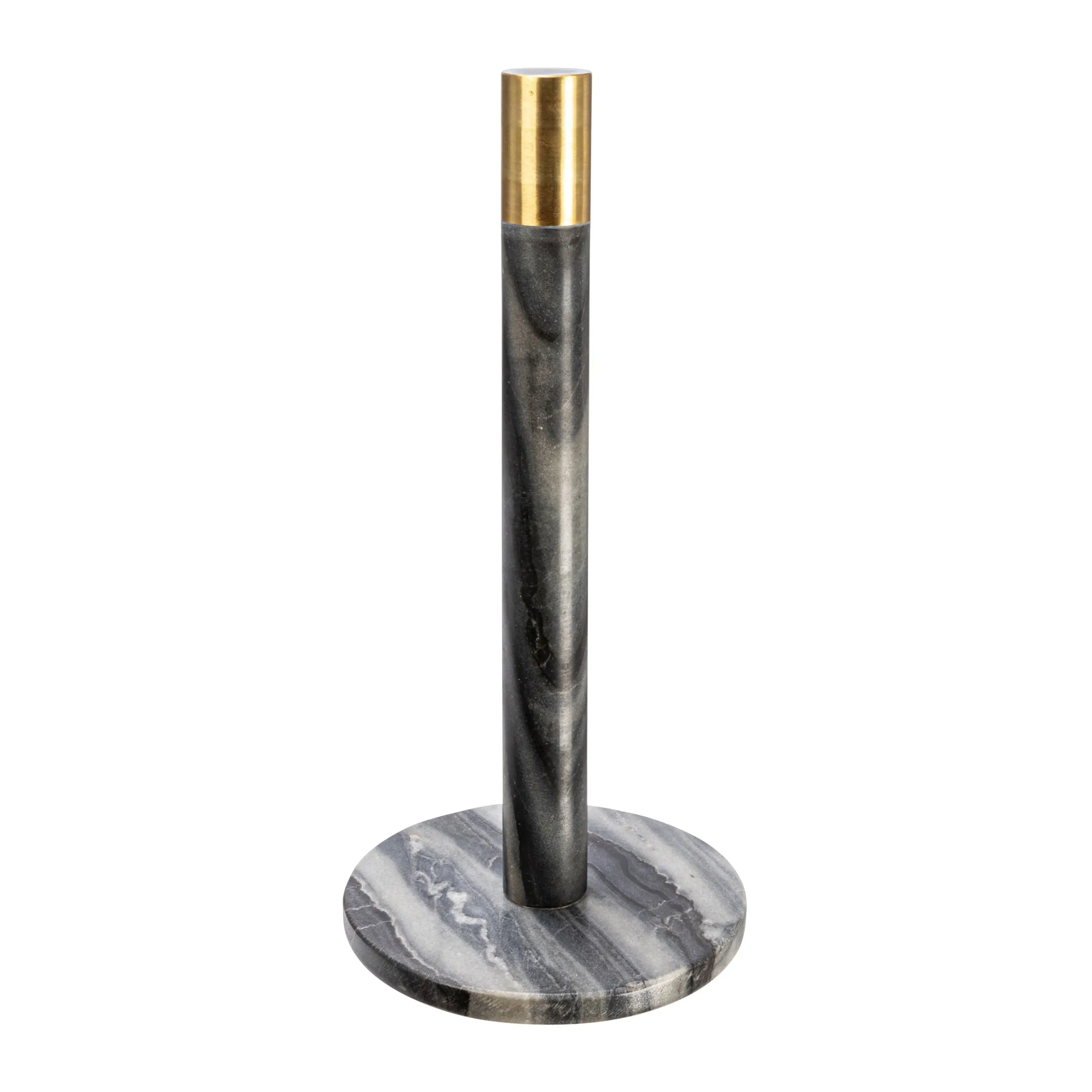 Marble Paper Towel Holder with Brass Accent Band