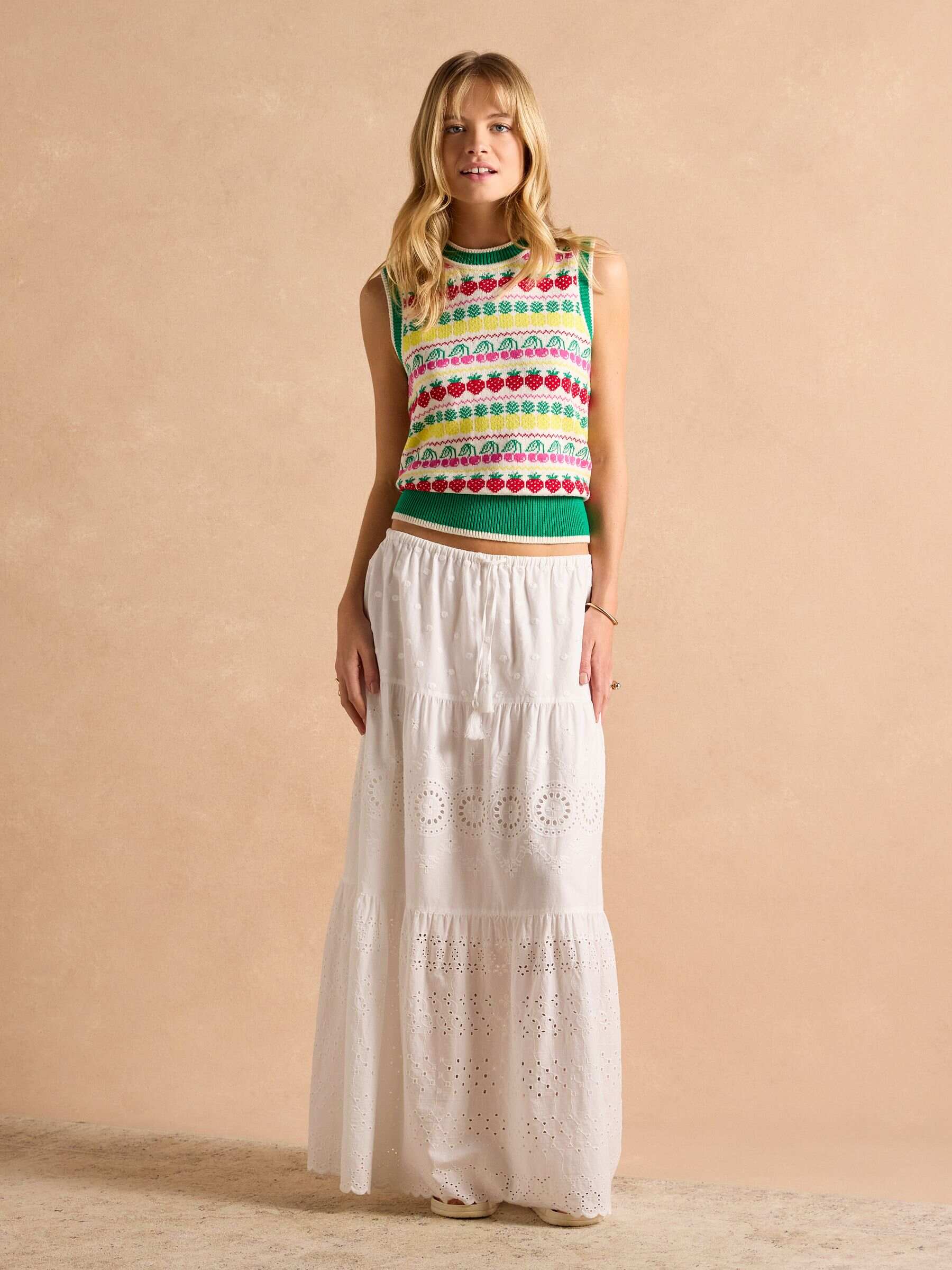 Fruity Multi Knitted Cotton Vest