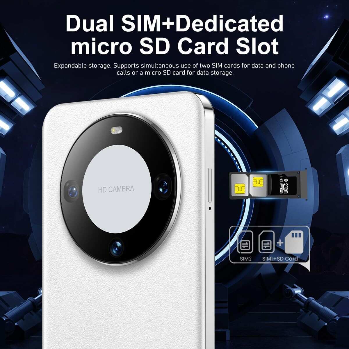 Unlocked Cell Phones Android 13 Phones 8GB+256GB Octa Core | 6.7