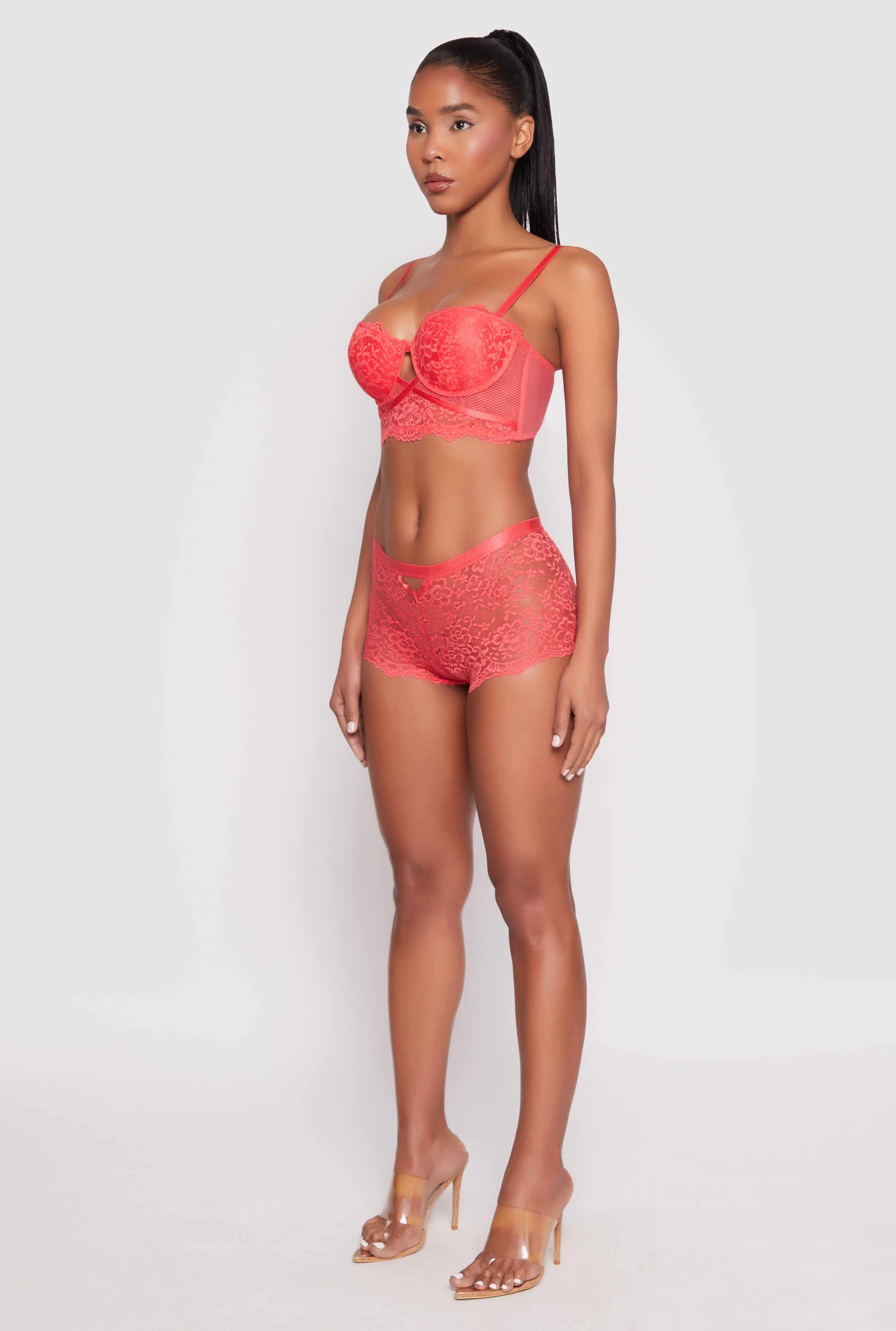 Caged Convertible Longline Lace Balconette Bra