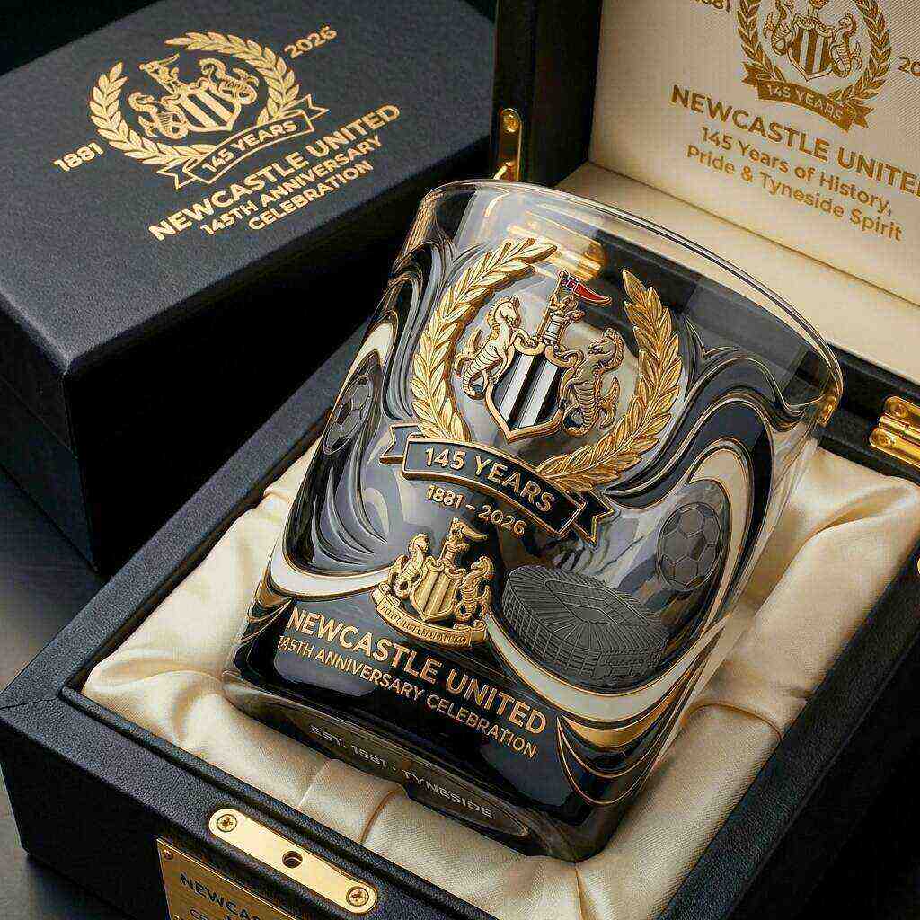 Newcastle United 145th Anniversary Whisky Glass