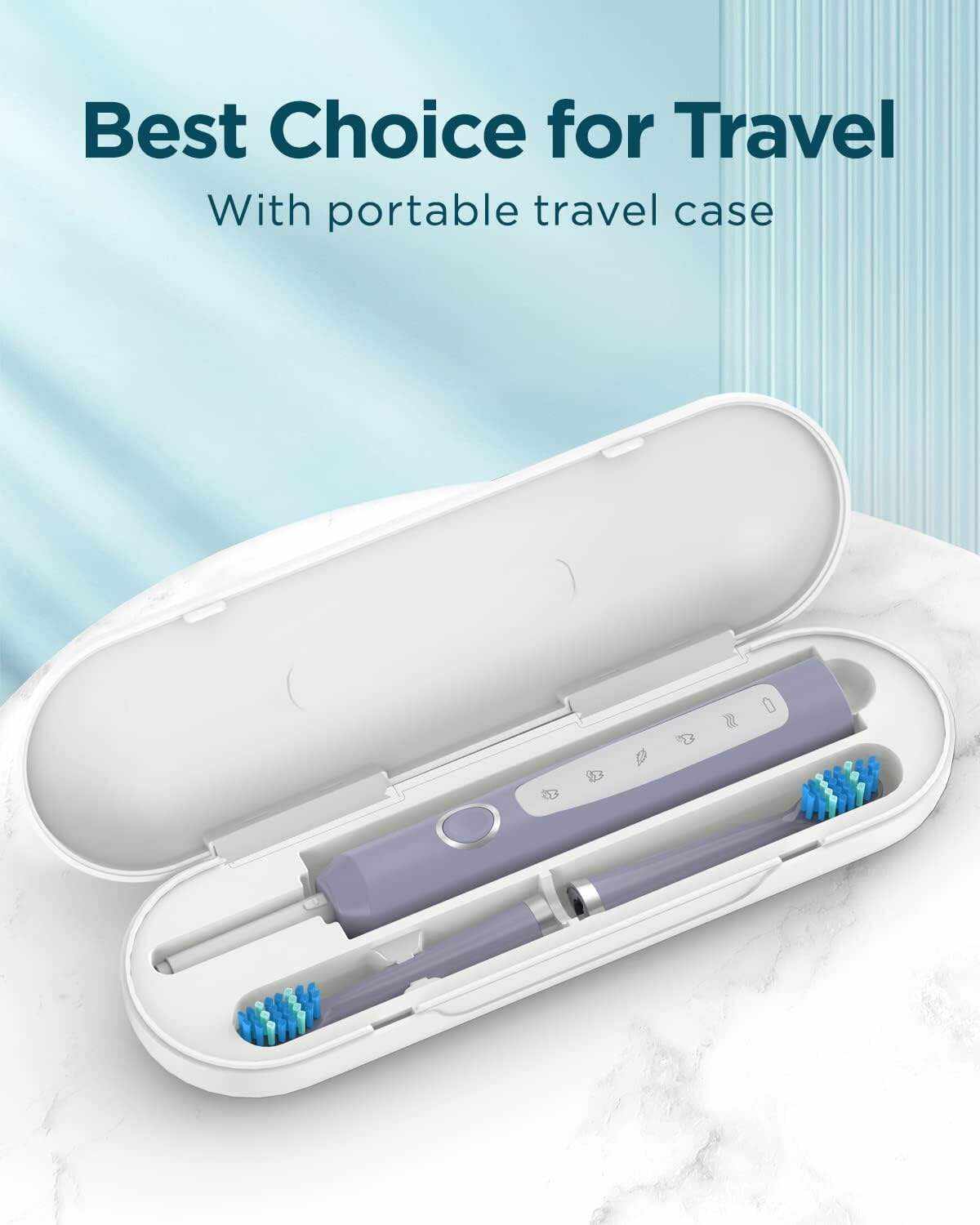 Sonic Electric Toothbrush for Adults - Rechargeable Electric Toothbrushes with 8 Brush Heads, & Travel Case,Teeth Whitening , Power Electric Toothbrush with Holder, Once Charge for 120 Days - H8 Pink