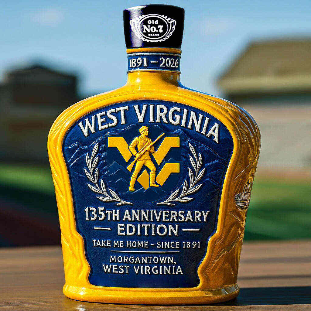 West Virginia 135th Anniversary Whiskey Bottle