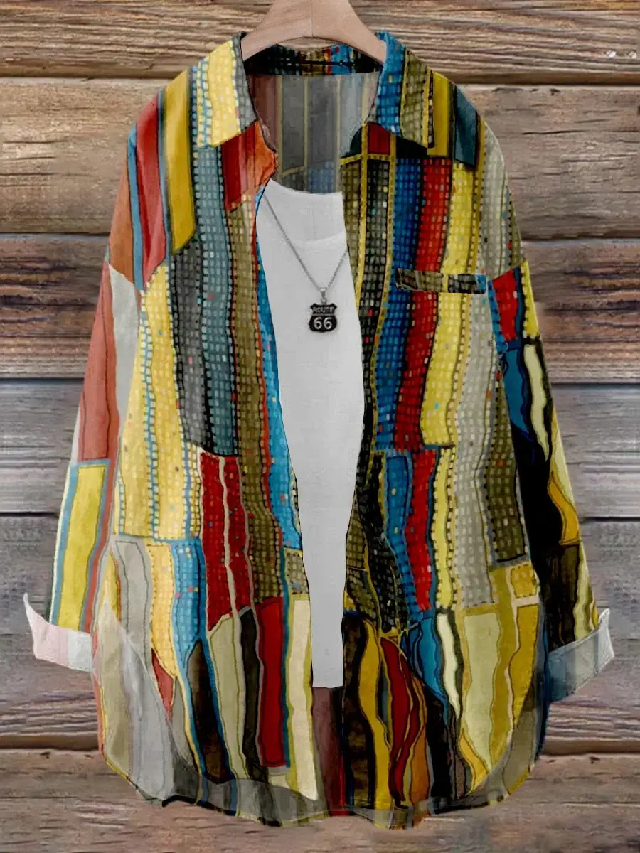 Women's Rainbow Geometric Abstract Art Print Dress