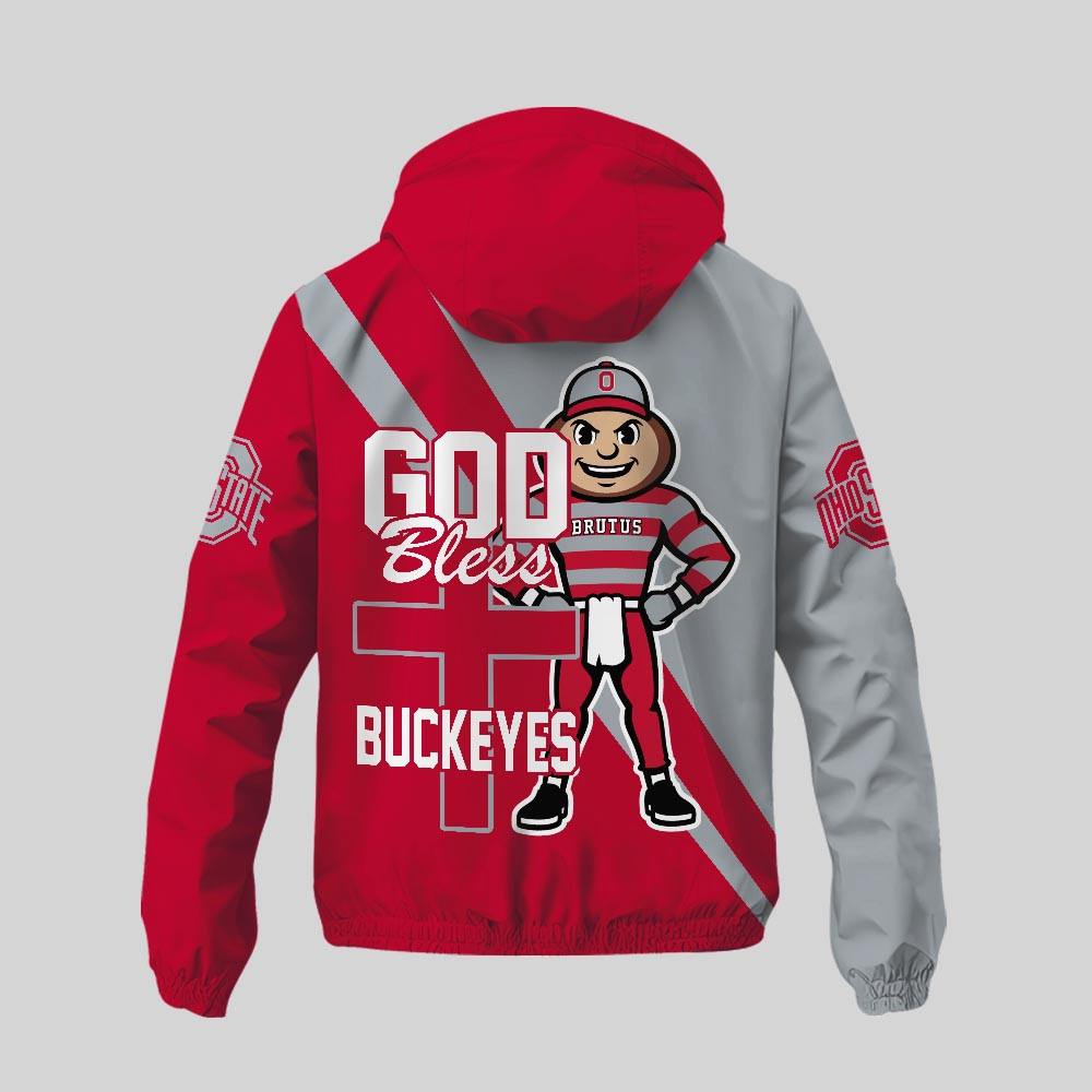 Ohio State Buckeyes | Premium NCAA God Bless My Team Windbreaker Jacket MM