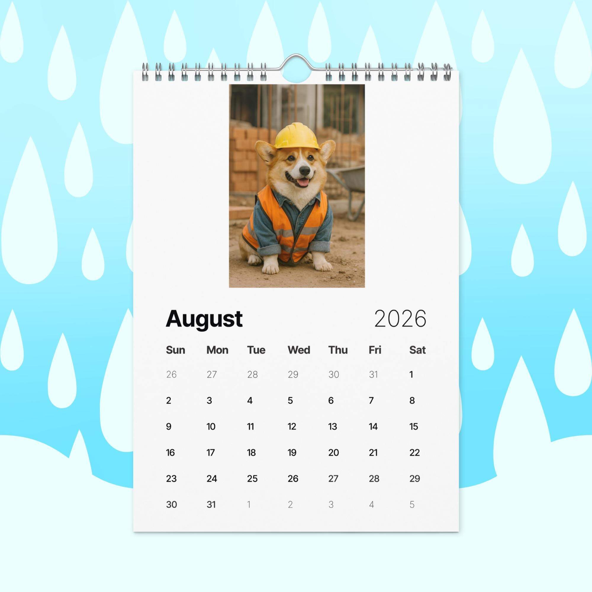Funny Corgi Dogs with Jobs Calendar 2026