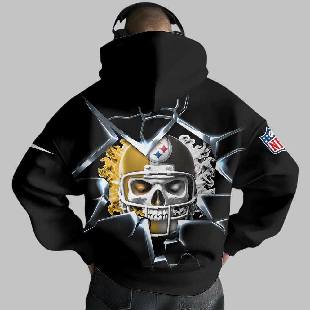 Pittsburgh Steelers | Premium NFL Customizable Skull Hoodie MM