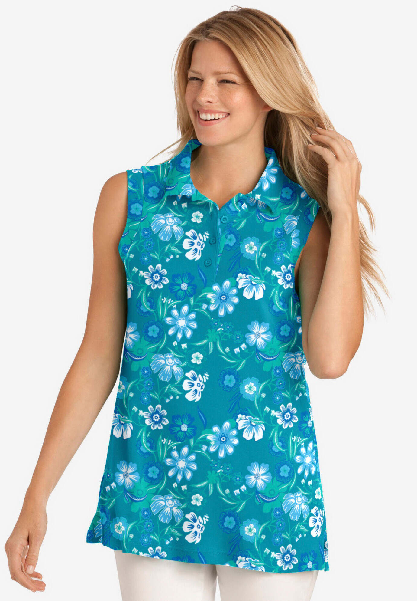 Sleeveless Polo Tunic