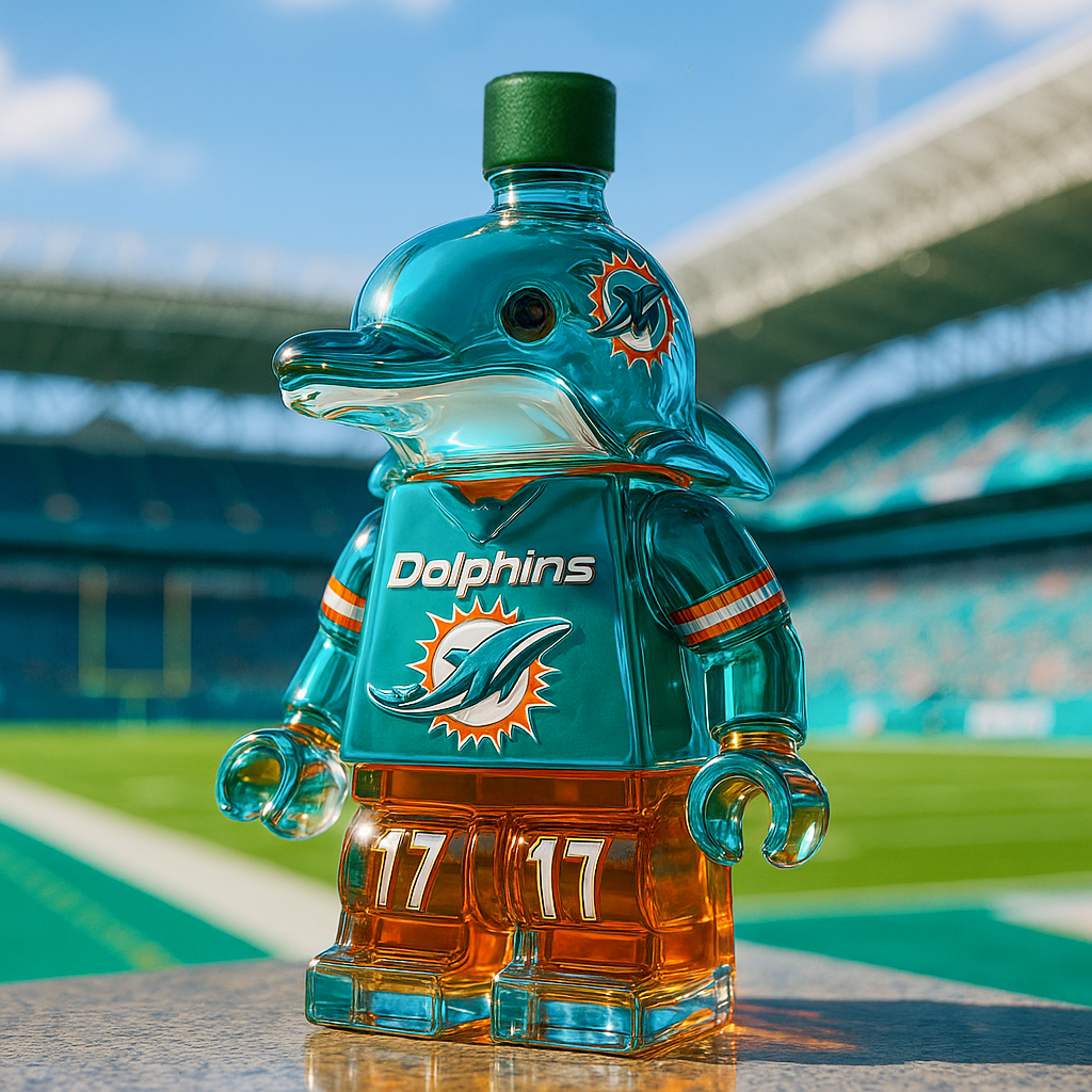 Miami Dolphins Brick Whiskey Bottle
