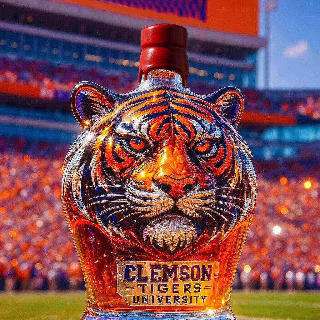 Clemson Tigers Whiskey Bottle