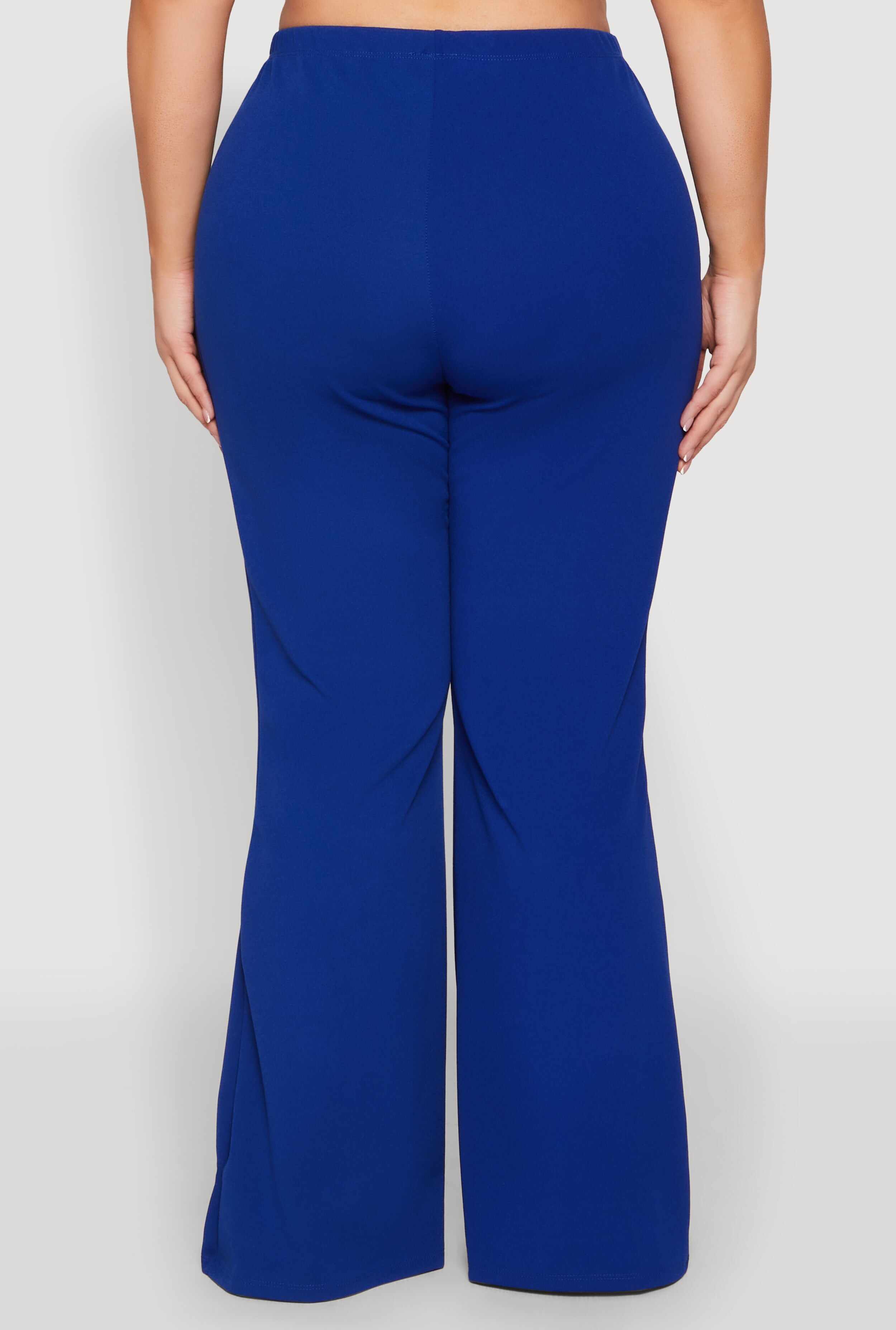 Plus Size High Waisted Flared Pants