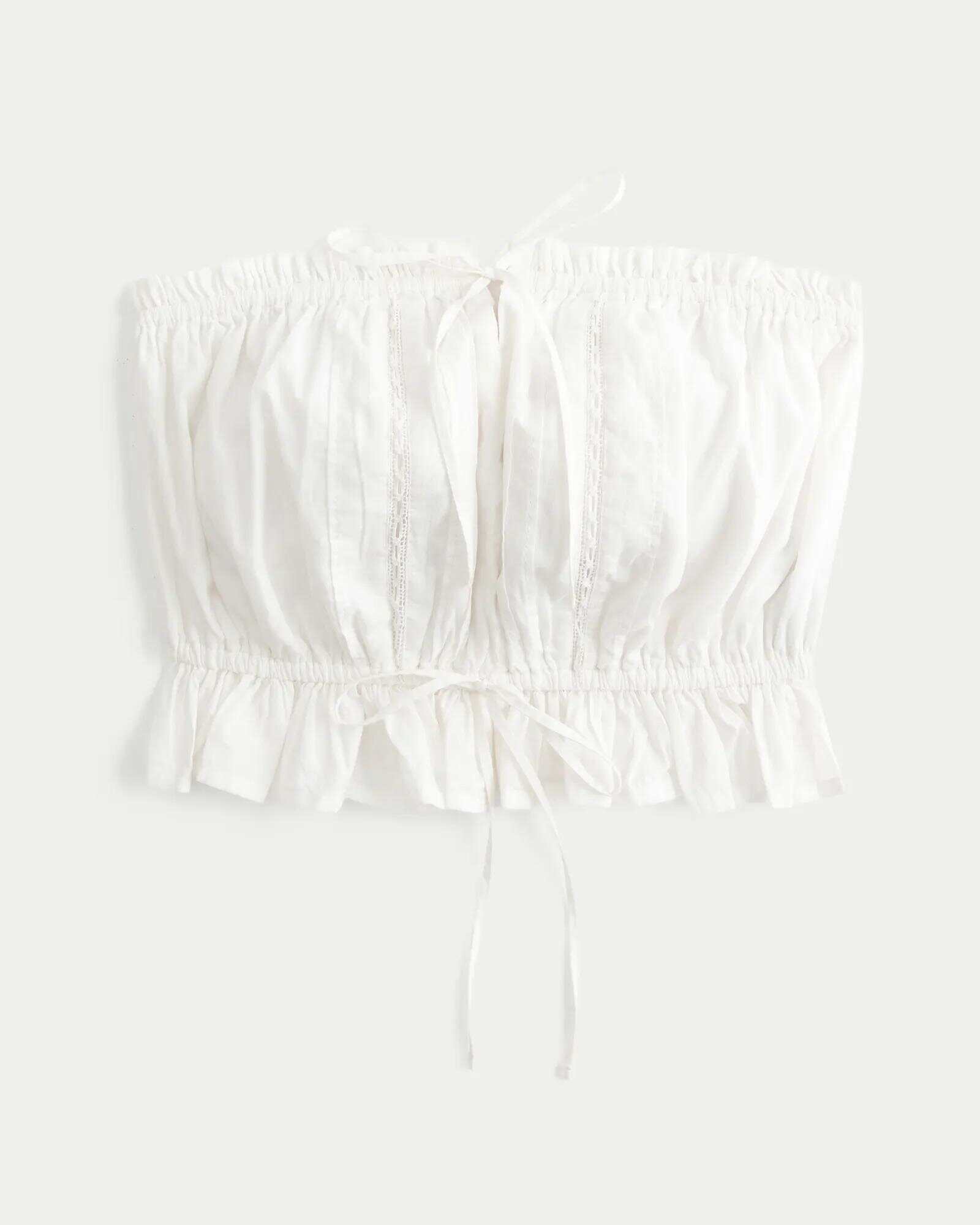 Easy Crop Strapless Lace Inset Tube Top