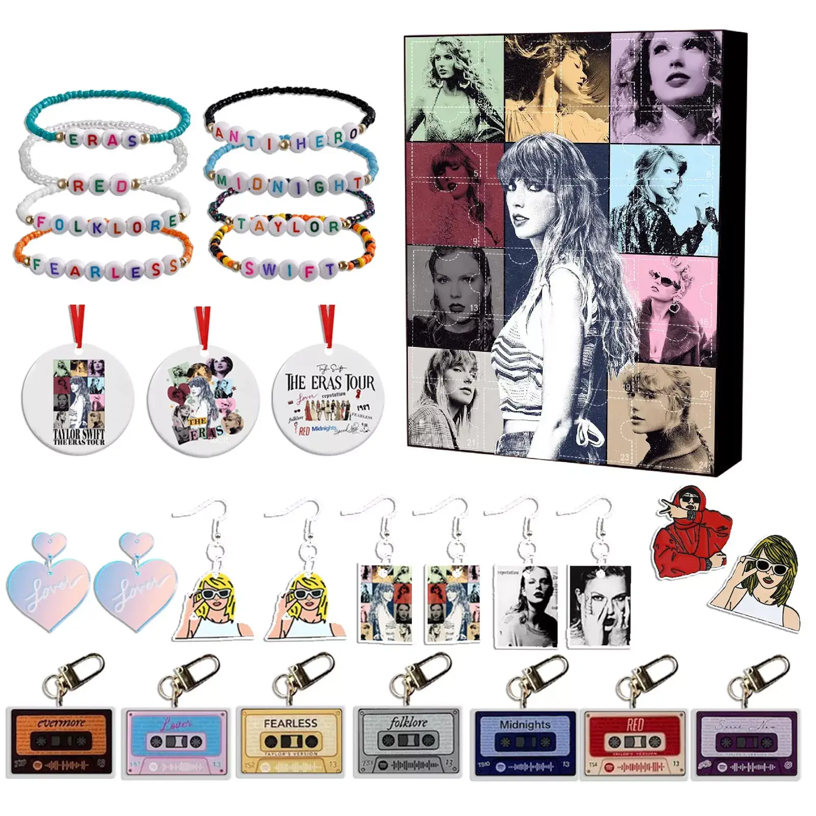 ✨NEW Taylor Christmas Advent Calendars Keychain Ornaments 24Pcs