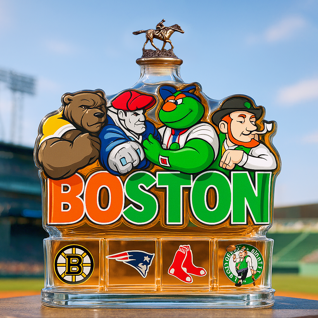 Boston Teams Glory Whiskey Bottle