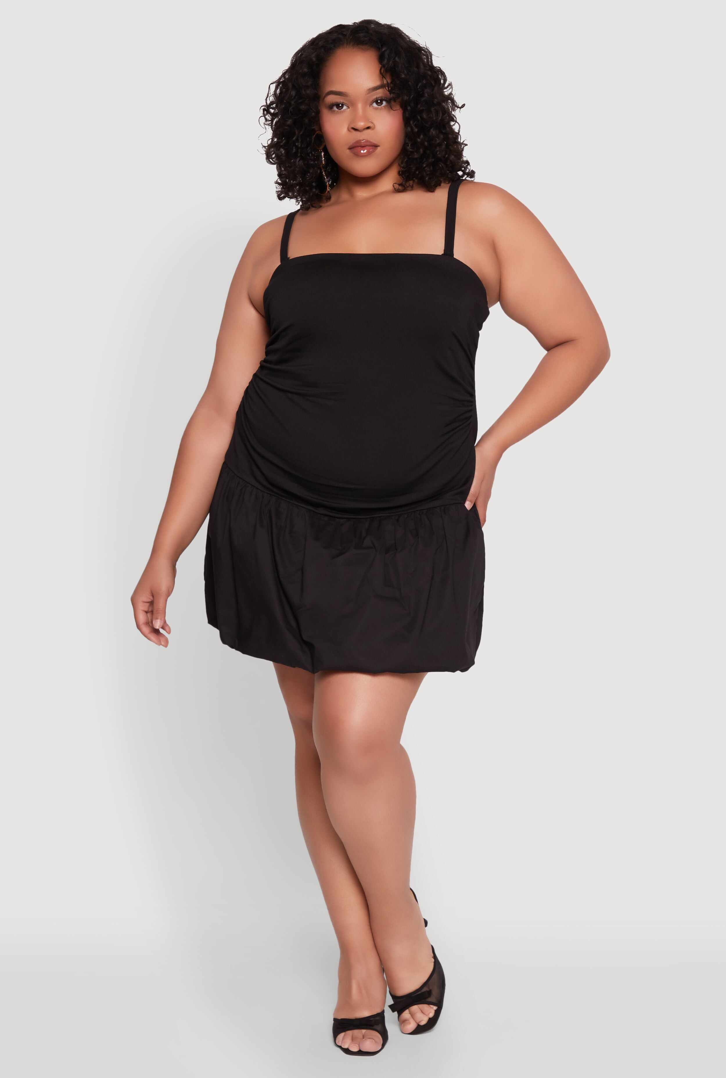 Plus Size Almost Famous Convertible Bubble Hem Dress