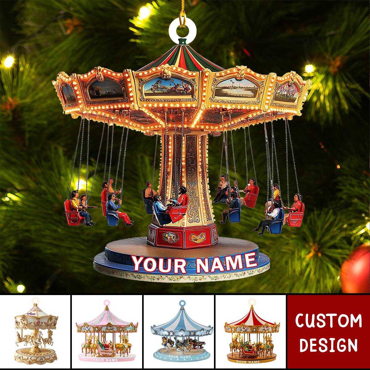 2024 New Release Personalized Carousel Christmas Ornament