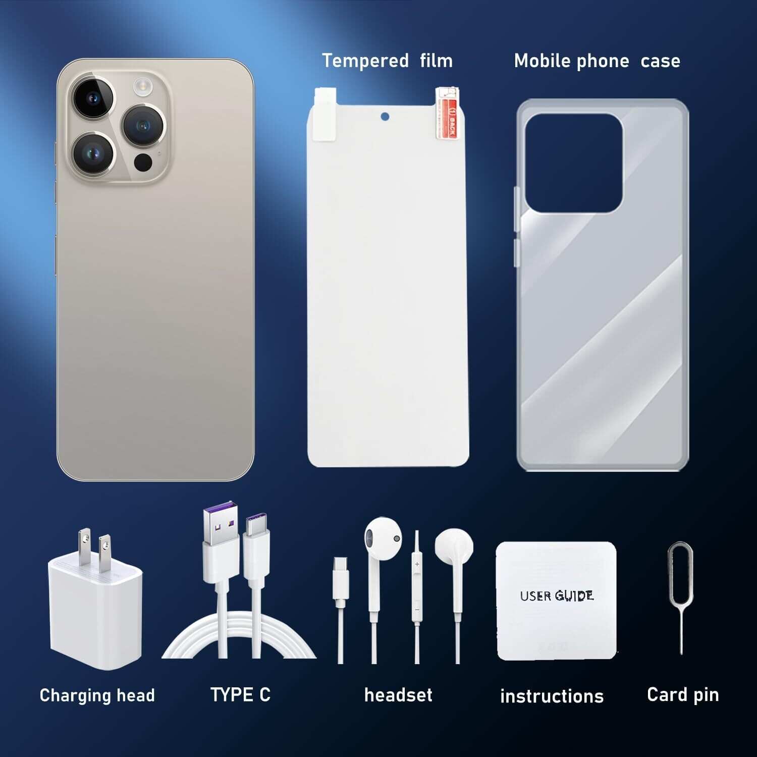 A15 Pro Max Smartphone, 6+256GB Unlocked Phone, Android 13.0, 48+108MP Zoom Camera, Long Battery Life 6800mAh, Dual SIM, 6.7“ HD Screen,5G Phone
