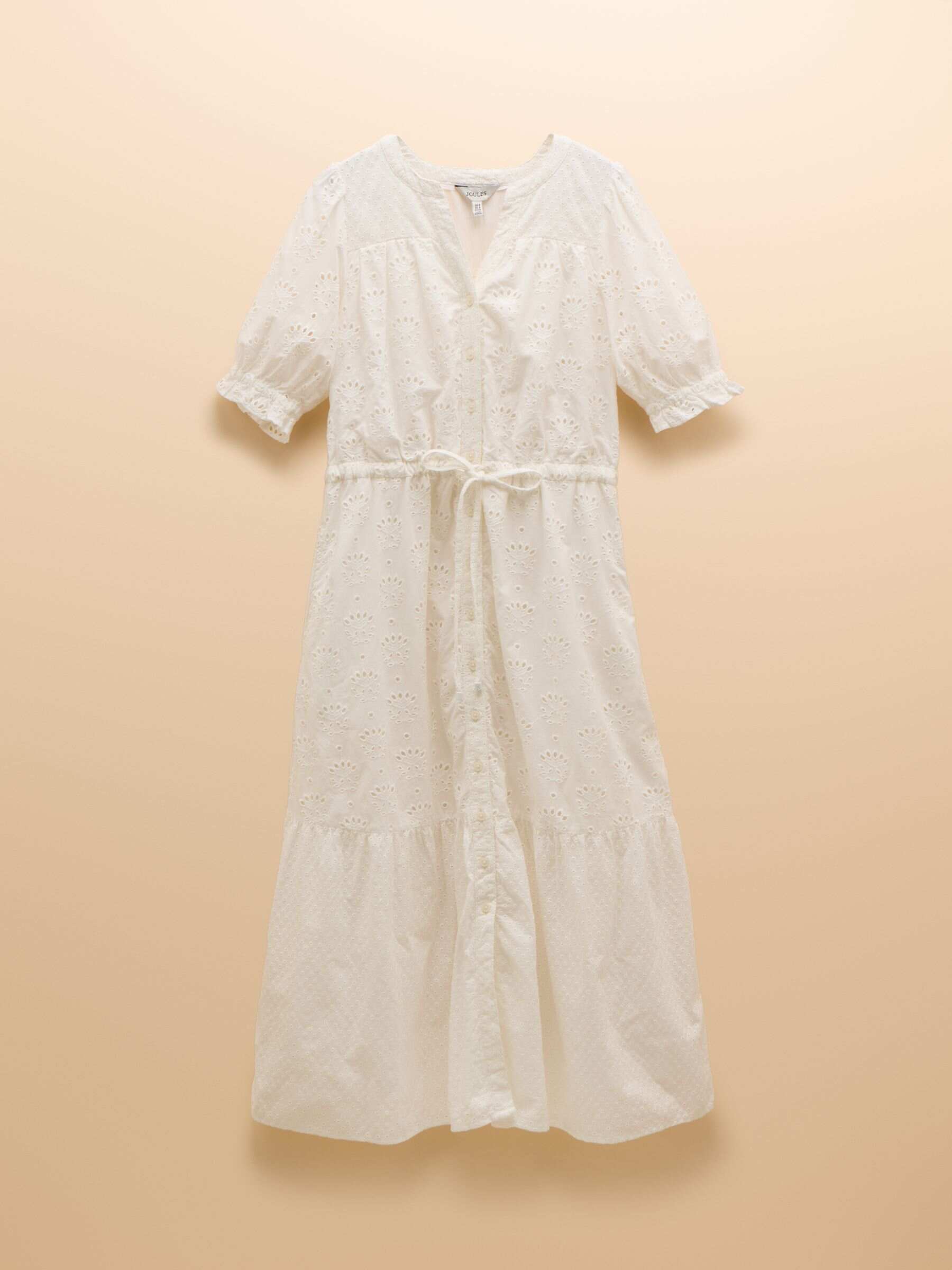 Juliana 100% Cotton Navy Blue Broderie Midi Dress