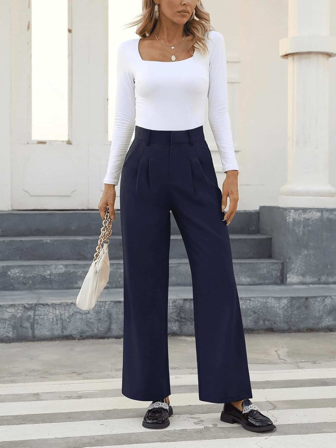 High-Waisted Work Pants for Women – Business Casual Office Trousers with Pockets (2025 Edition)