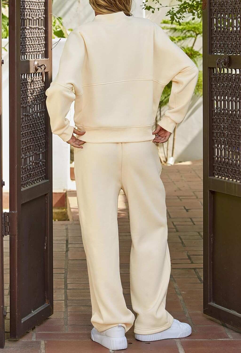 Spring Sale🔥Women's Fall 2 Piece Sweatsuits Set Long Sleeve Zip Up Sweatshirt Wide Leg Sweatpants Lounge Sets