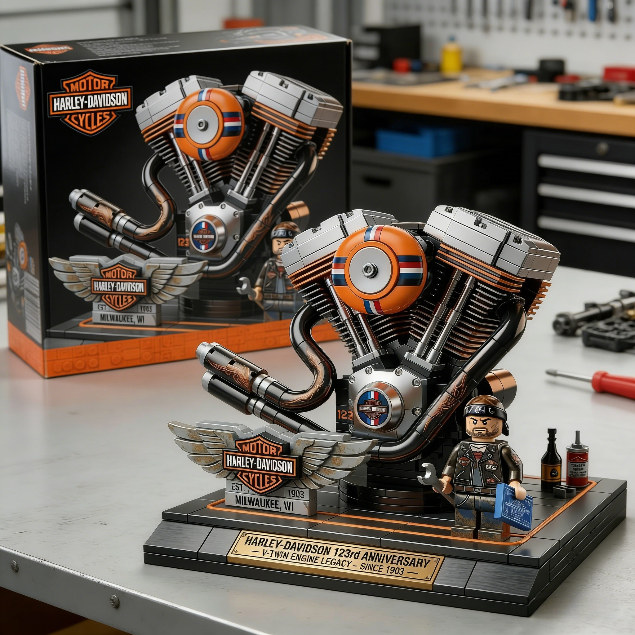 Harley-Davidson V-Twin Engine Building Set🛠️🏍️