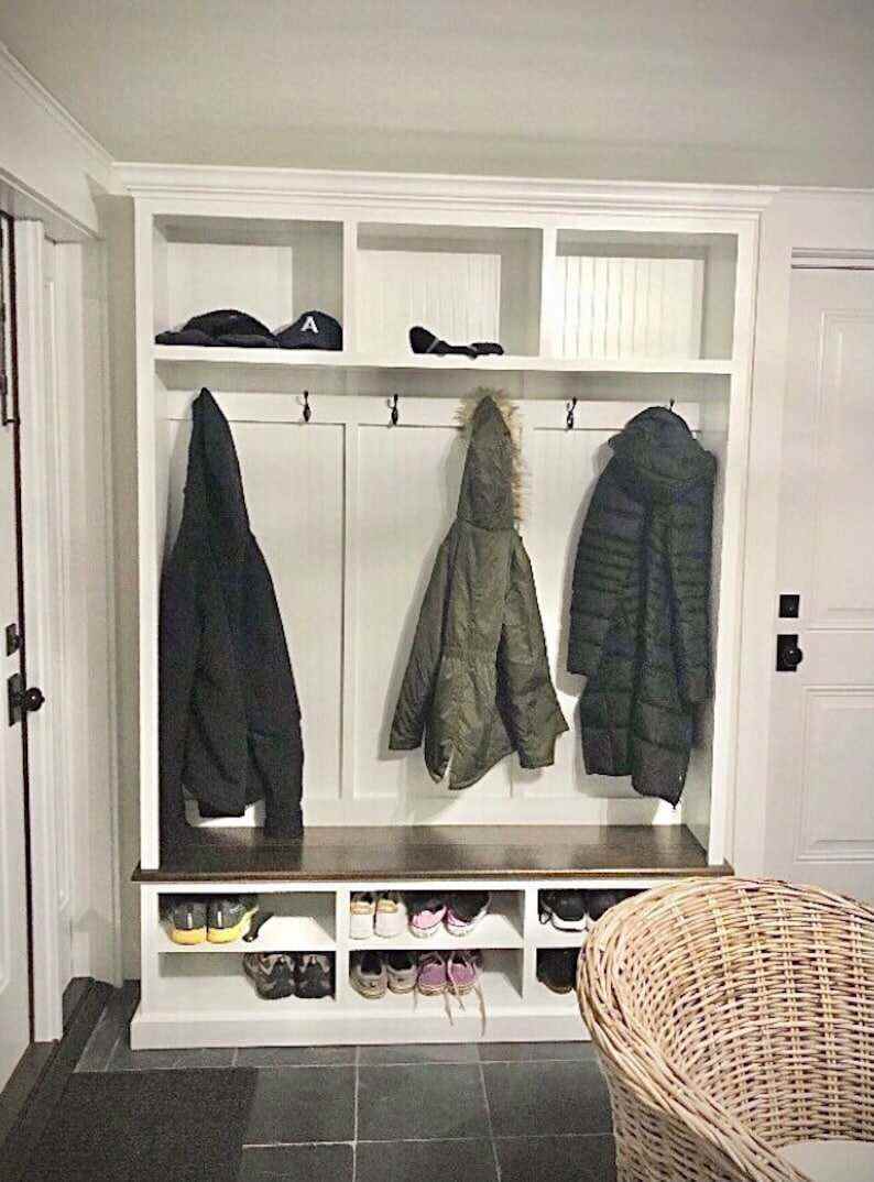 MORAGA 3-section entryway mudroom bench