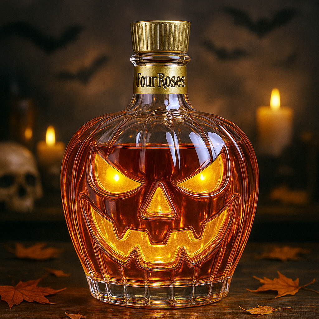 Jack-O'-Lantern Whiskey Bottle
