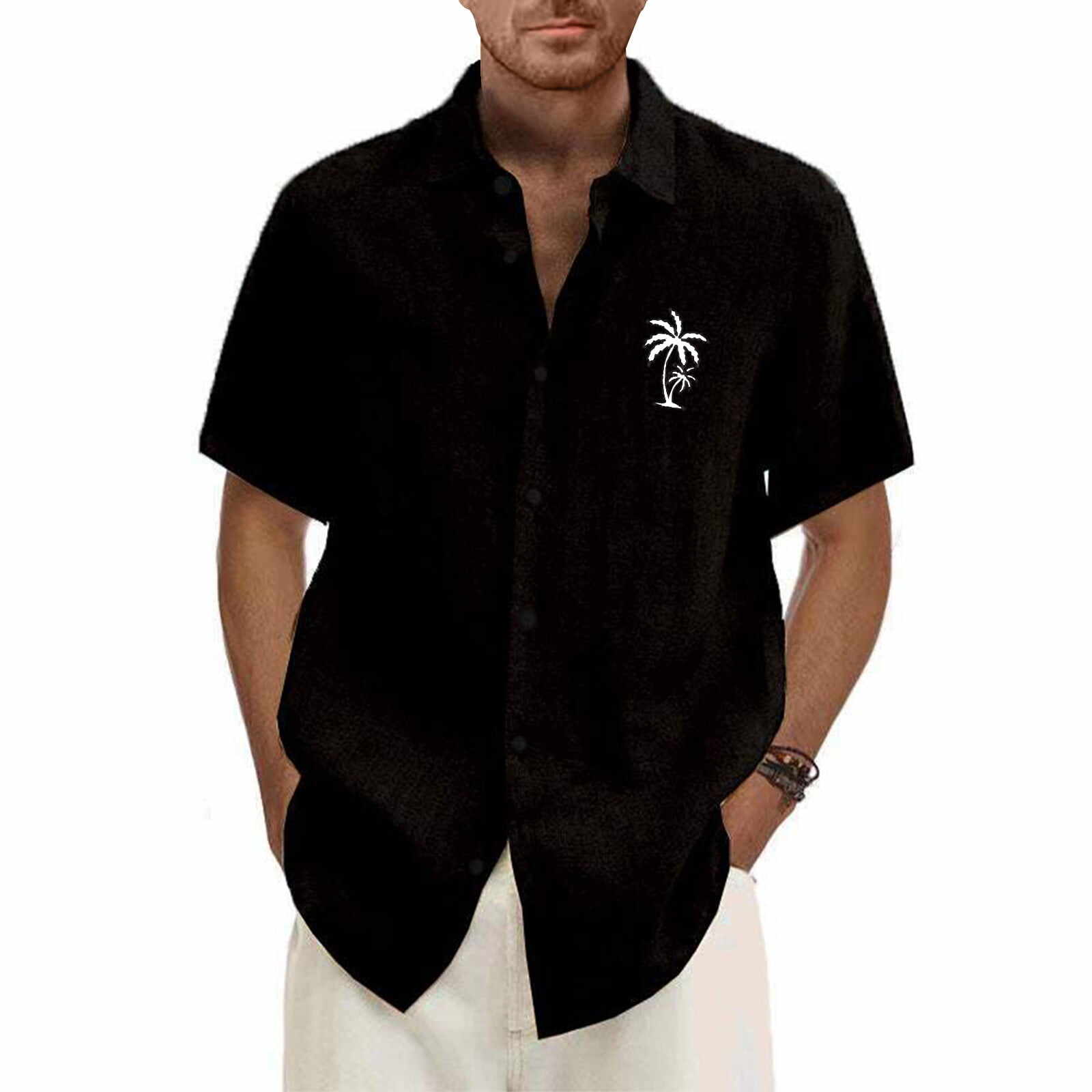 Classic Beach Men Polo Shirt Collar Short Sleeved Work Shirts for Men