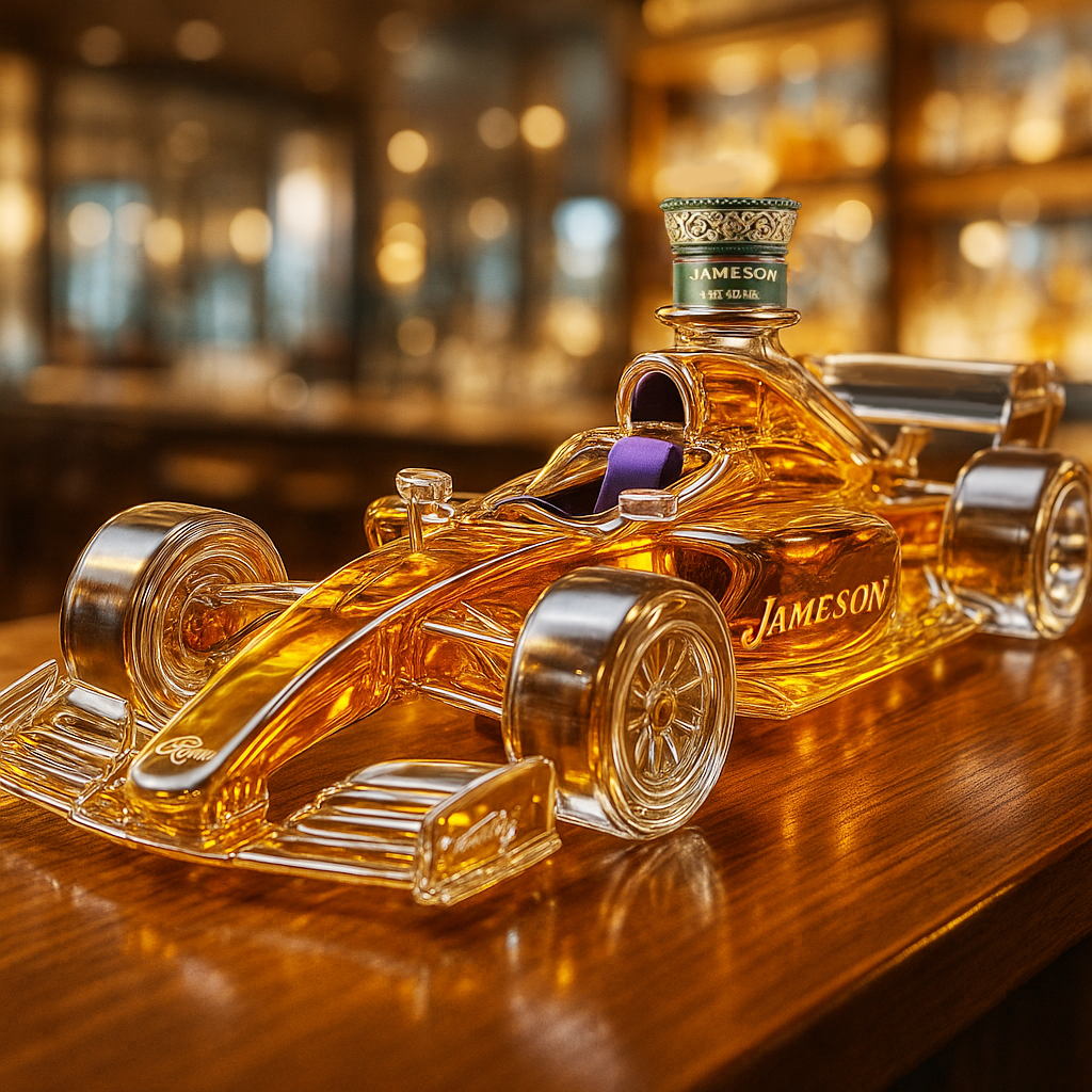 F1 Race Car-Shaped Whiskey Bottle