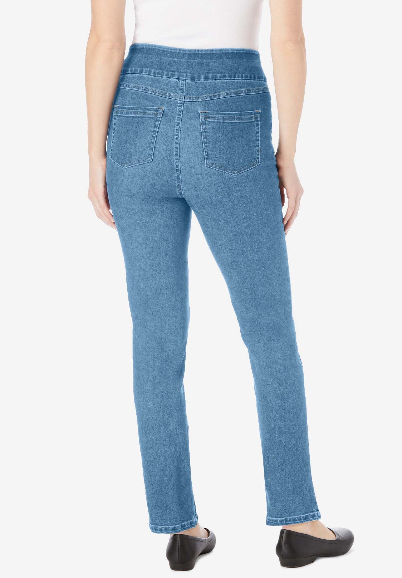 Flex-Fit Pull-On Straight-Leg Jean