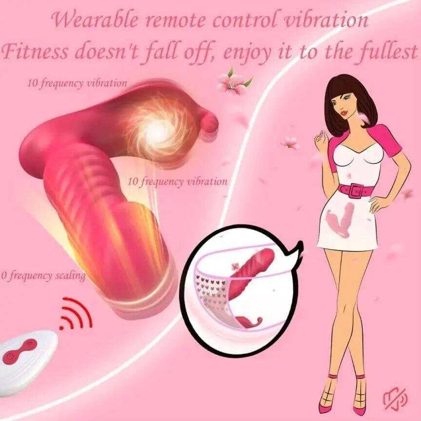 Wearable Tongue Licking G-Spot Vibrator – Remote Control Thrusting Dildo