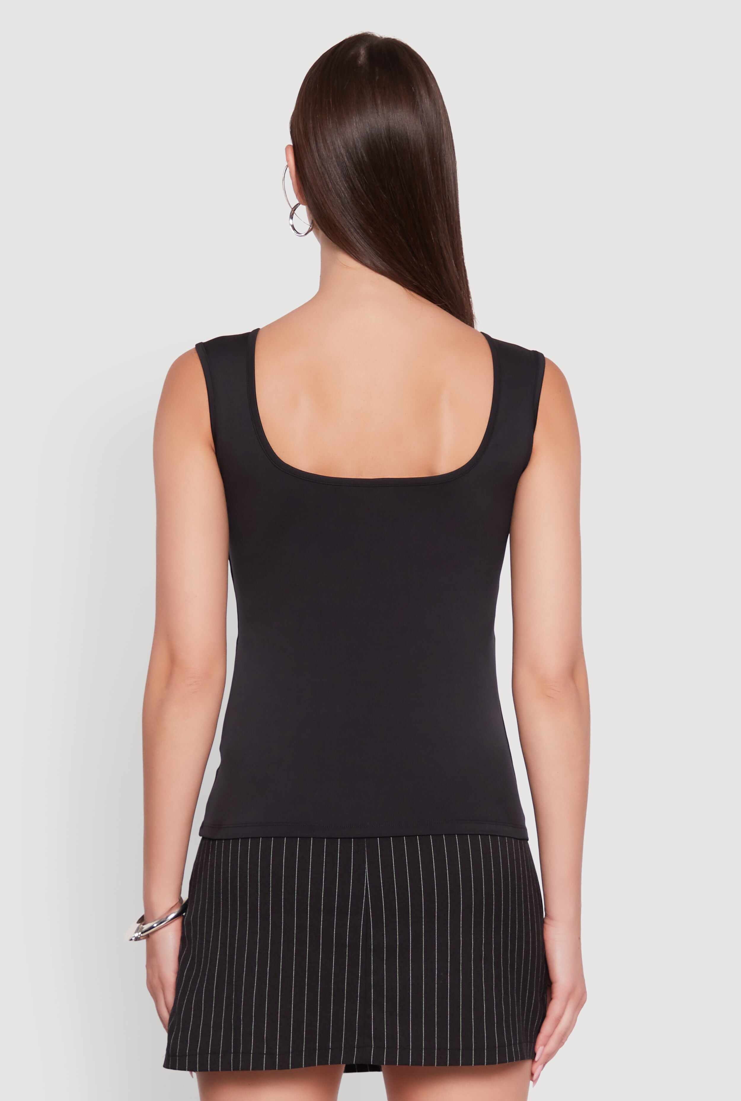 Ruched V Neck Tank Top with Shelf Bra
