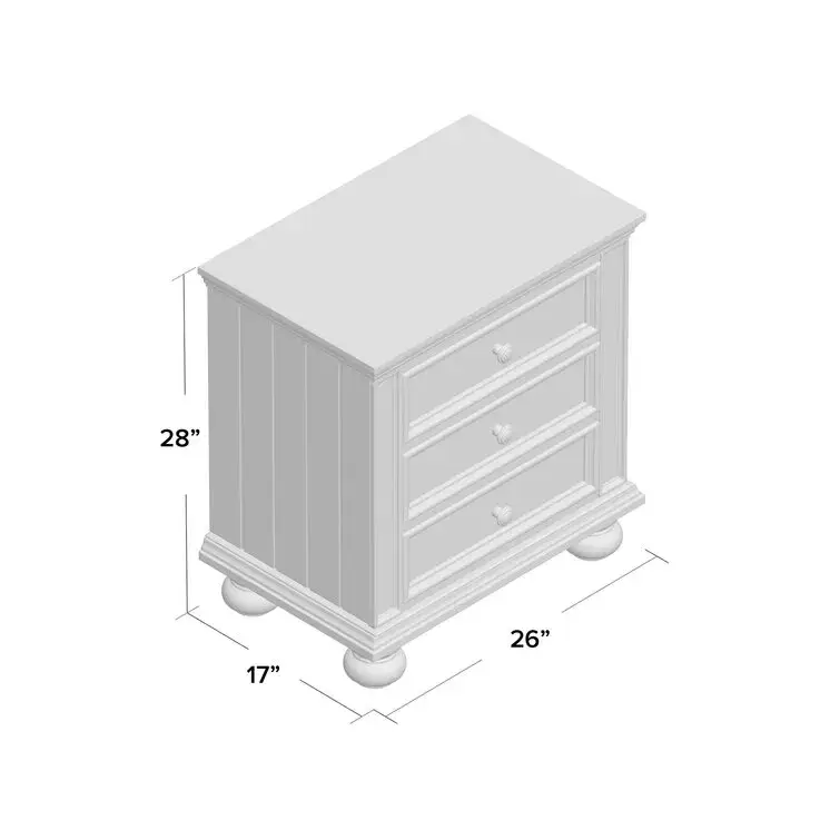 28'' Tall 3 - Drawer Nightstand  Set of 2