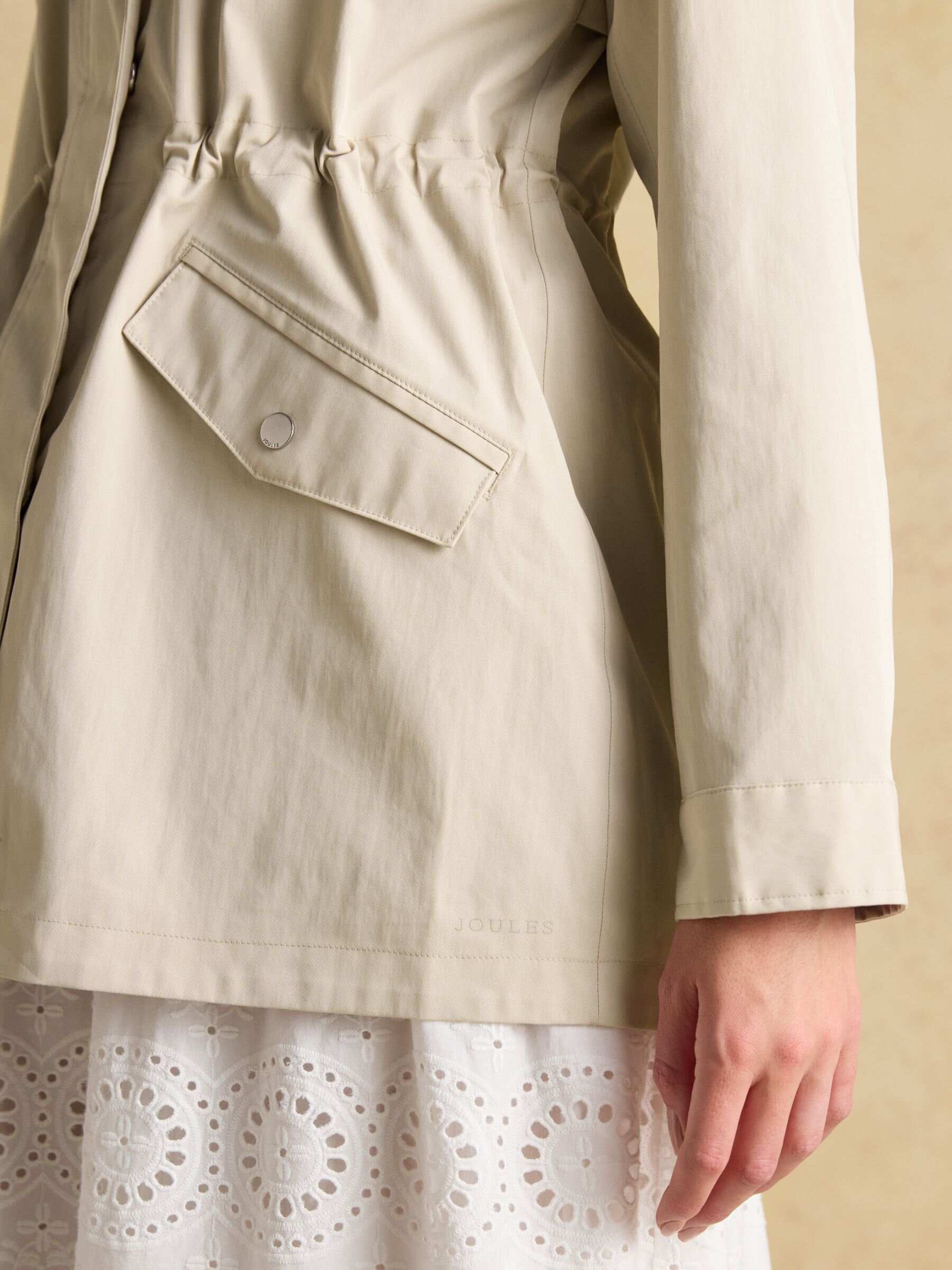 Portwell Beige Waterproof Raincoat With Hood