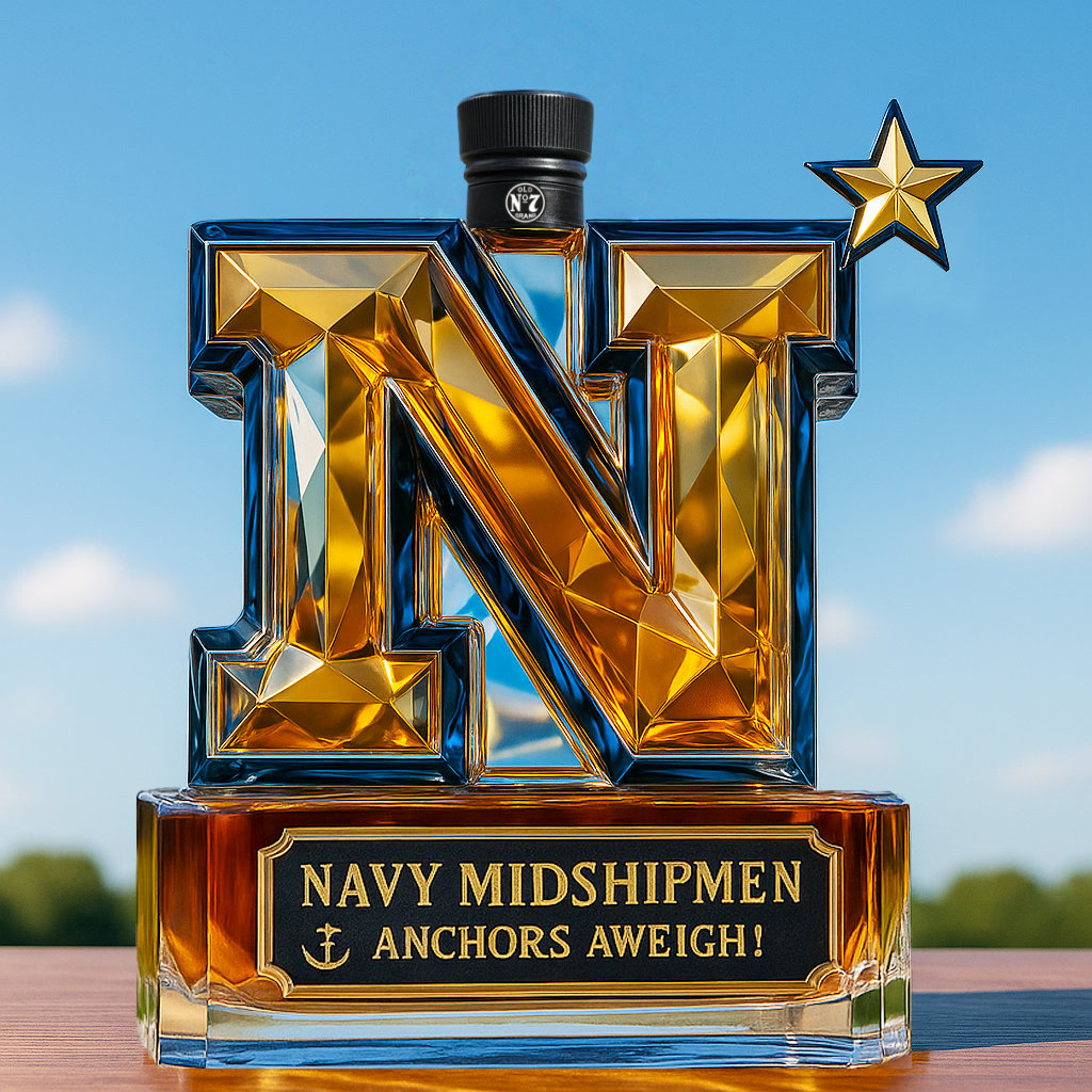 United States Naval Academy Midshipmen Whiskey Bottle