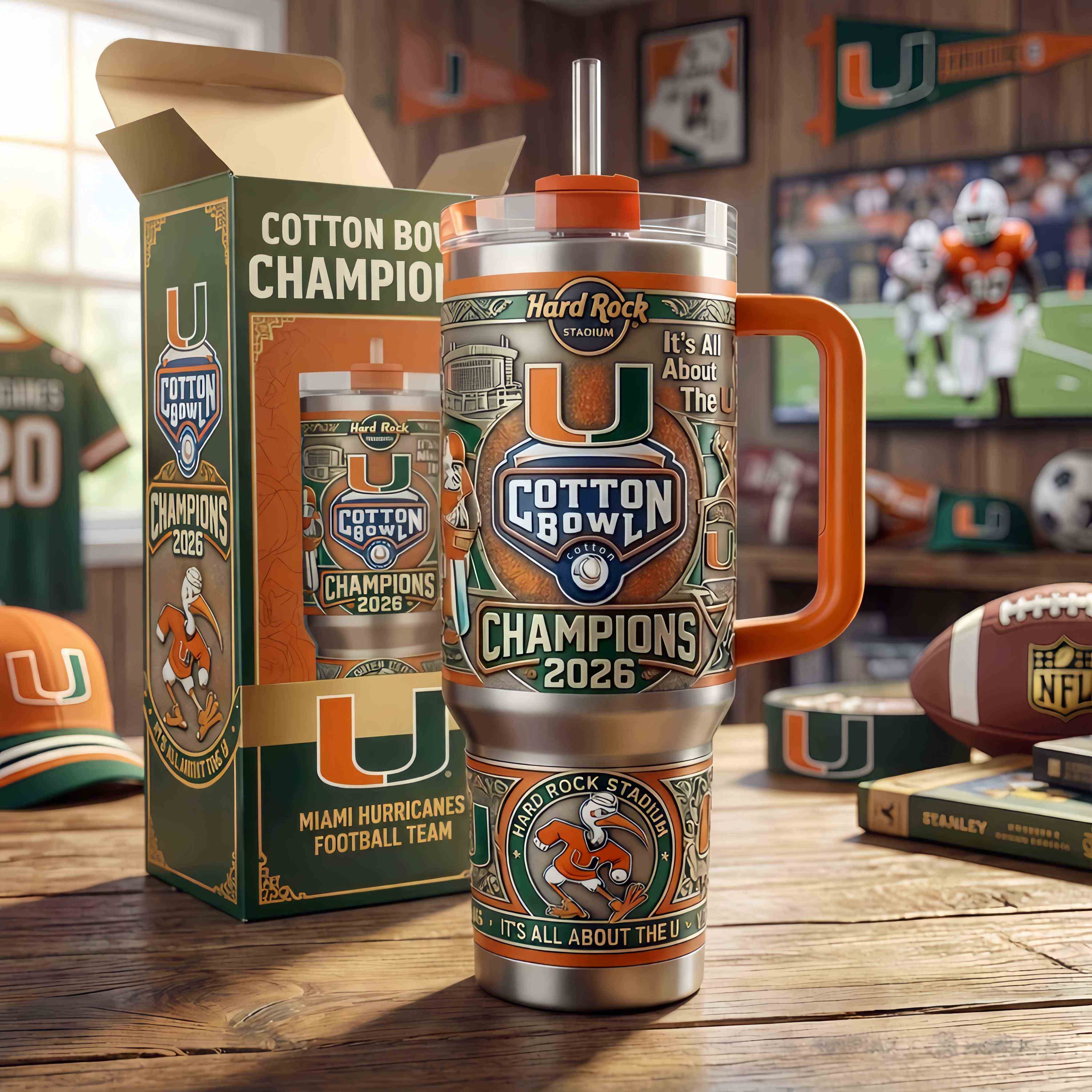 Hurricanes Champions 2026 Cotton Bowl Victory Tumbler