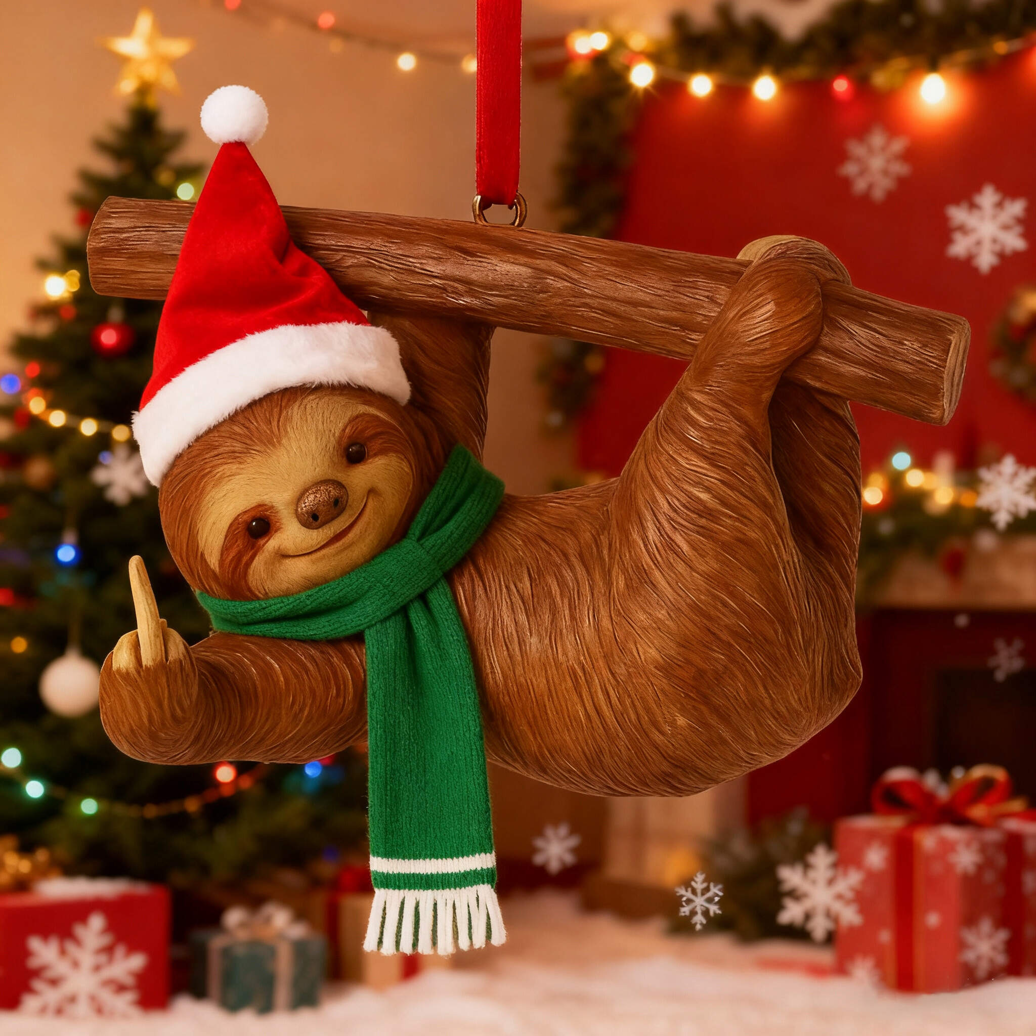Coolest Sloth of Christmas Ornament