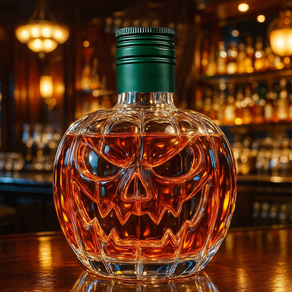 Evil Jack-O-Lantern Whiskey Bottle