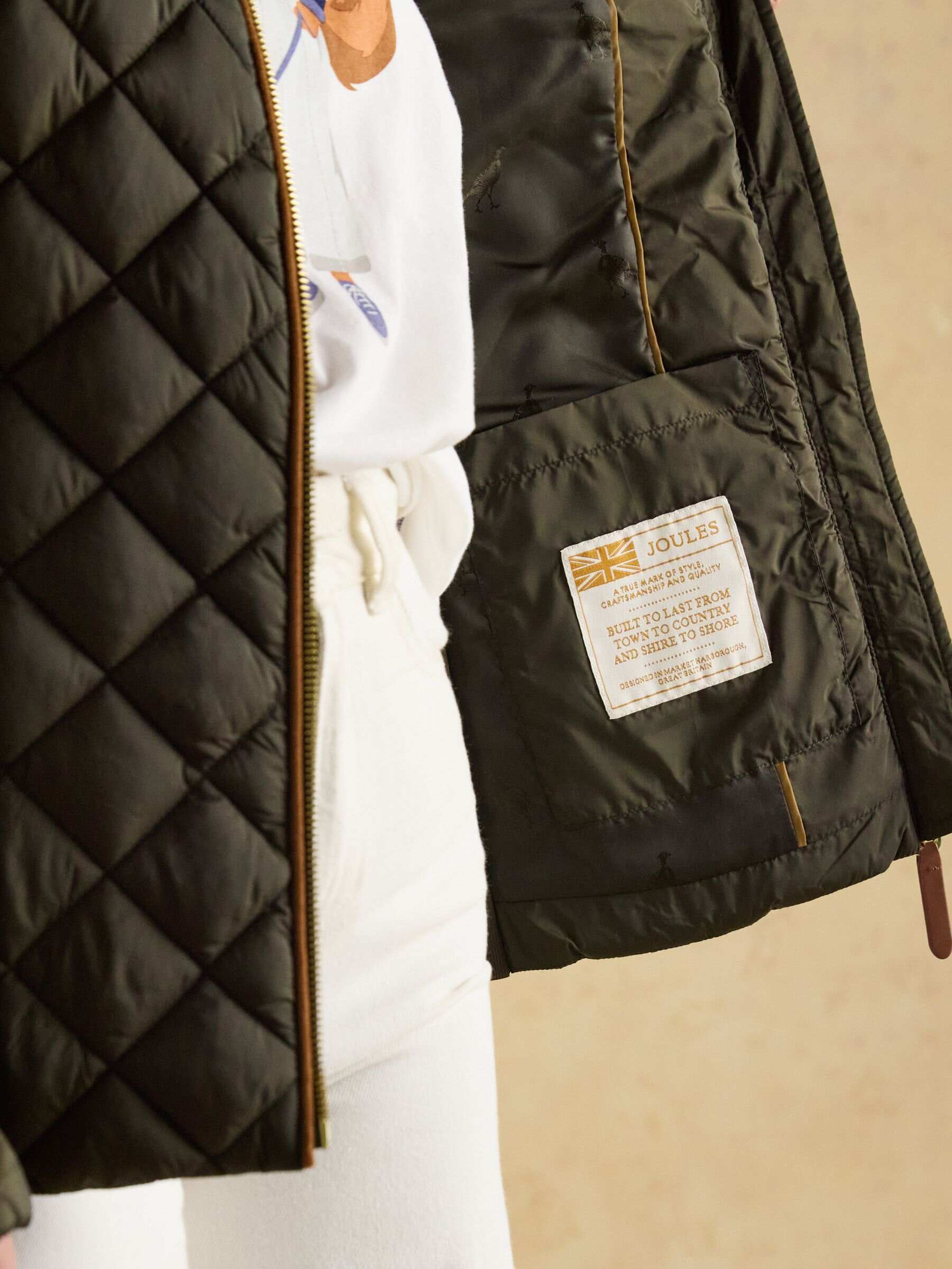 Braemar Luxe Navy Blue Showerproof Diamond Quilted Coat