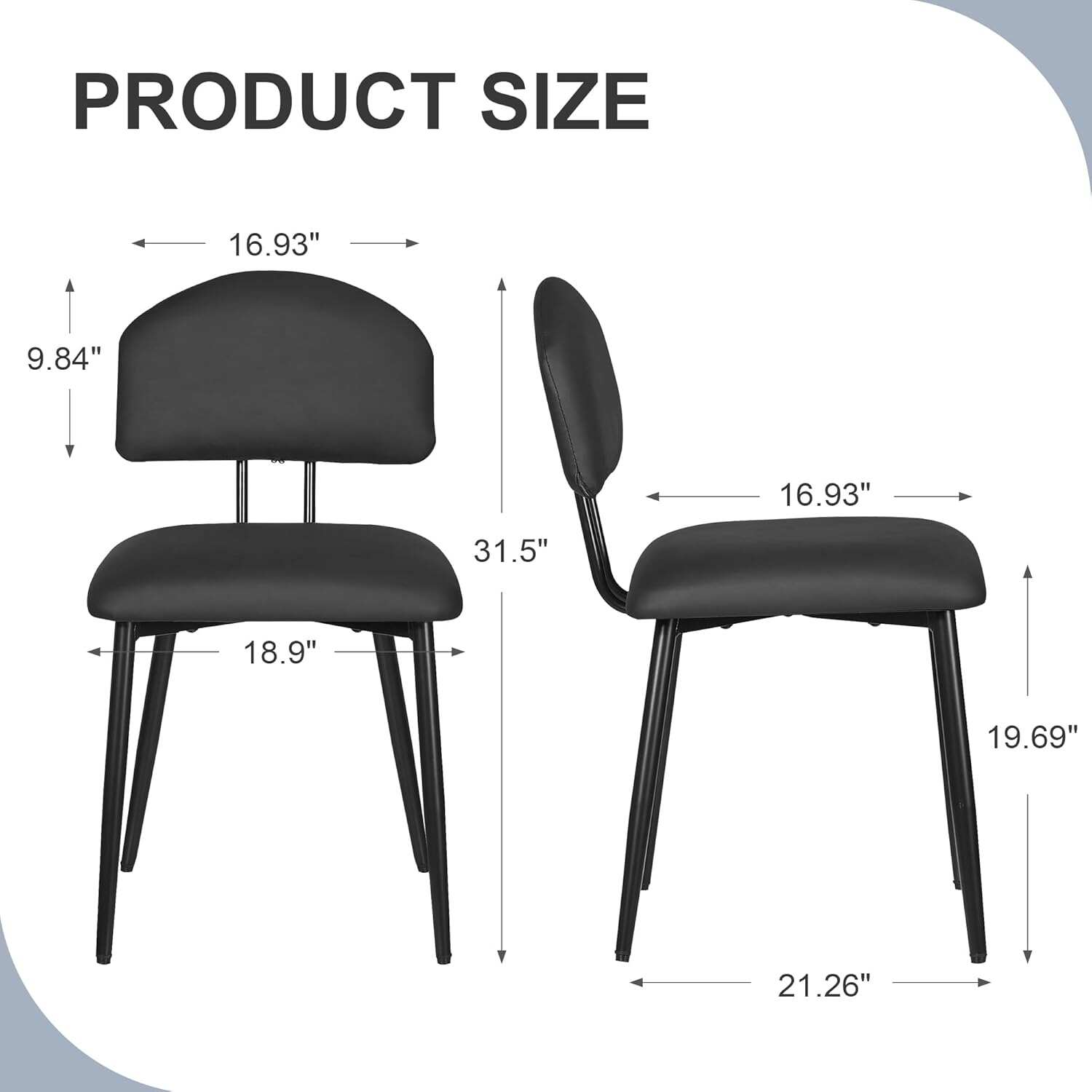 VECELO Dining Chairs Set of 2